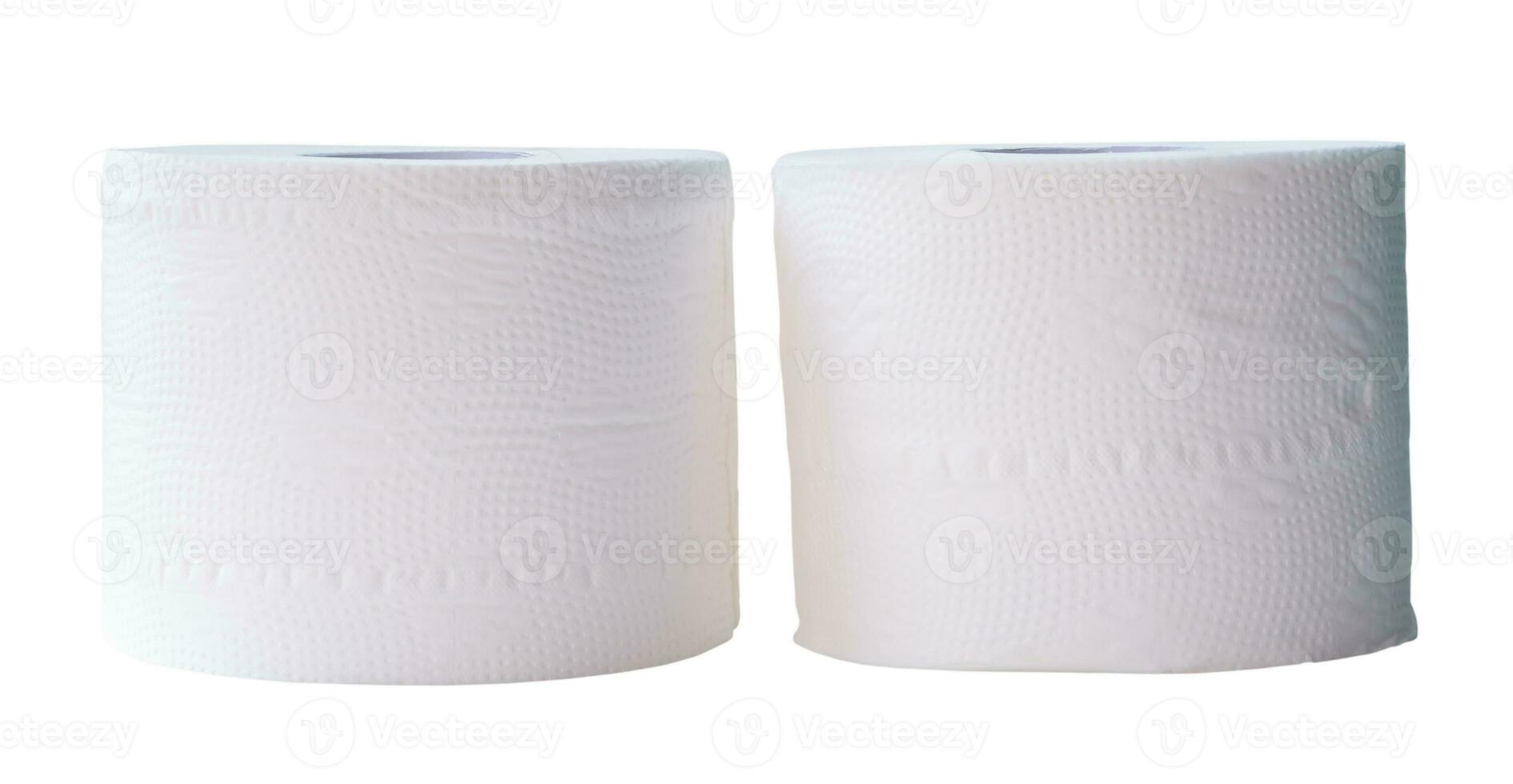 Two white tissue rolls in set isolated on white background with clipping path photo