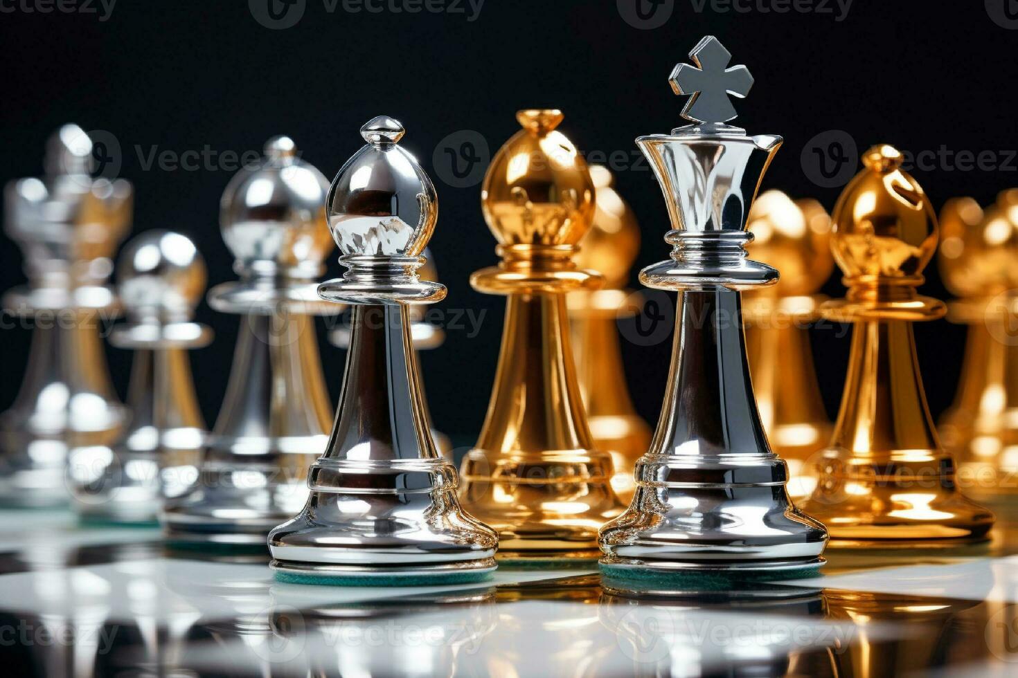 Chess business concept, leader, success on the world map background generated with AI photo