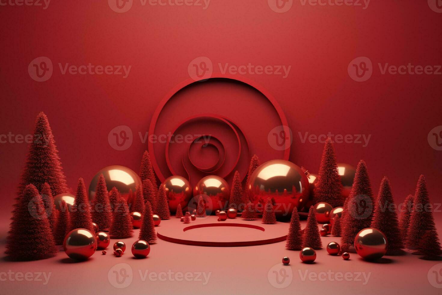 Christmas greeting card. Festive decoration on bokeh background. New Year concept generated with AI photo