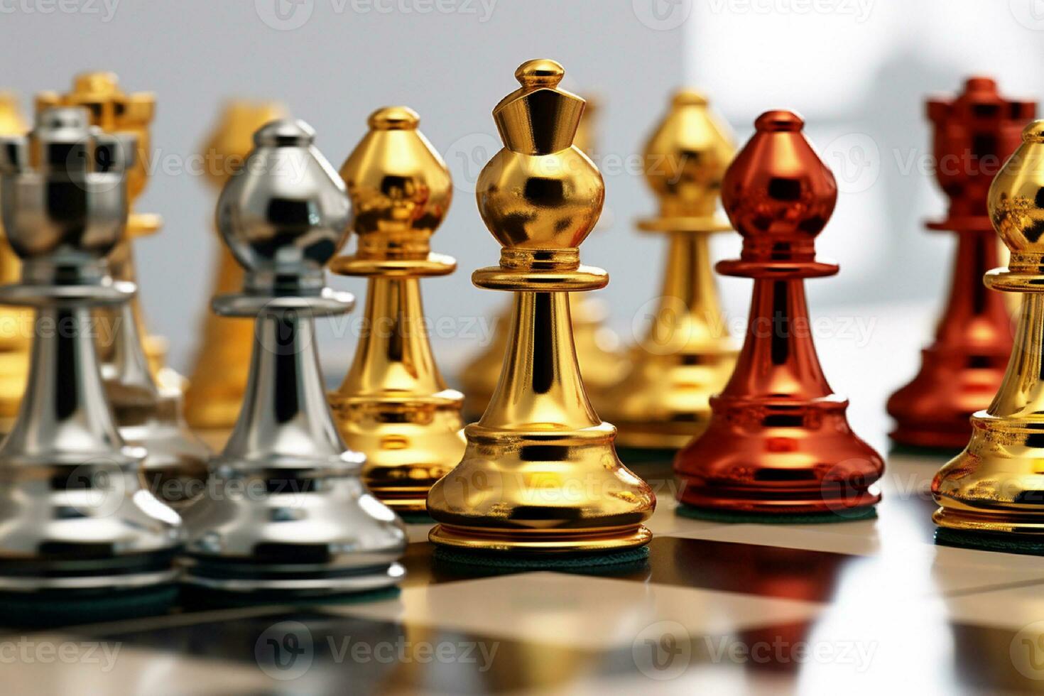 Chess business concept, leader, success on the world map background generated with AI photo