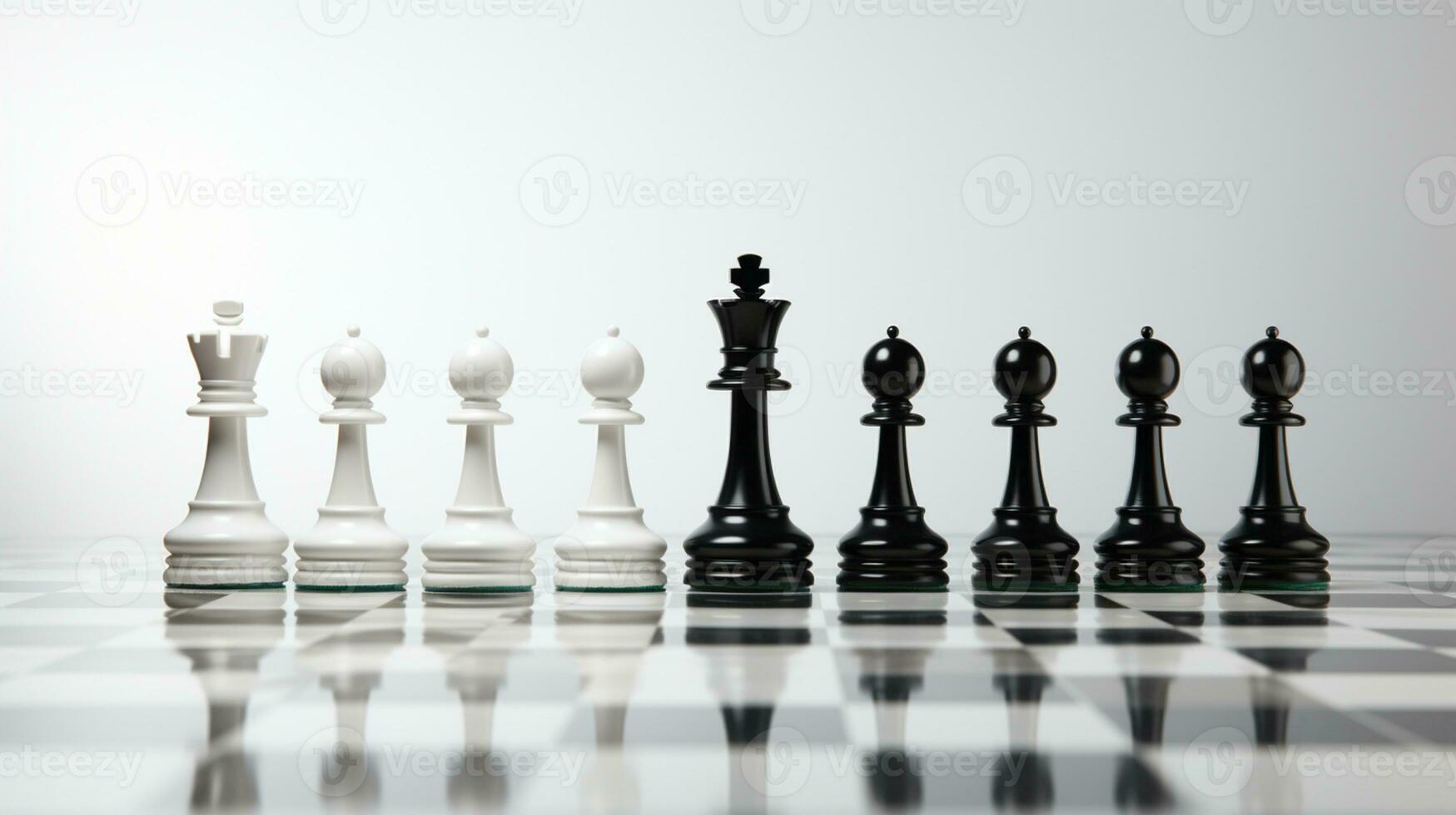 Chess pieces on chessboard, Concept for Leadership, teamwork, partnership, business strategy, decision and competition., AI Generative photo