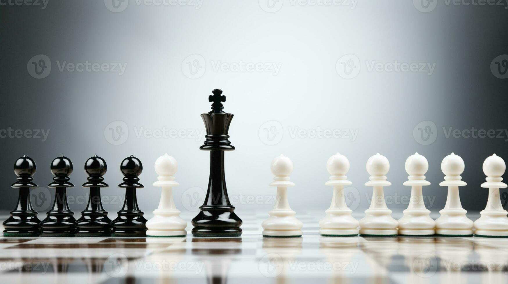 Chess pieces on chessboard, Concept for Leadership, teamwork, partnership, business strategy, decision and competition., AI Generative photo