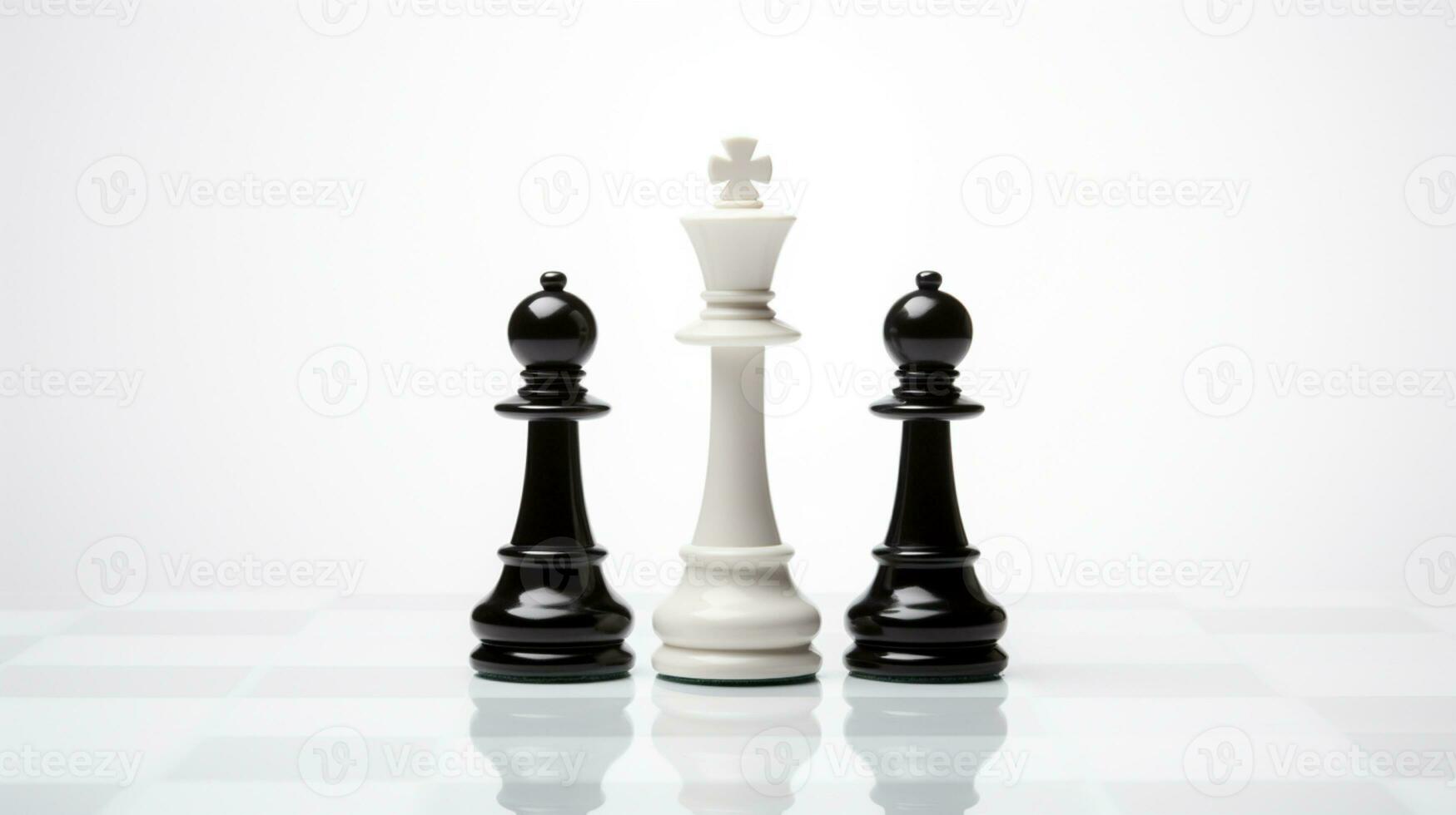 Chess pieces on chessboard, Concept for Leadership, teamwork, partnership, business strategy, decision and competition., AI Generative photo