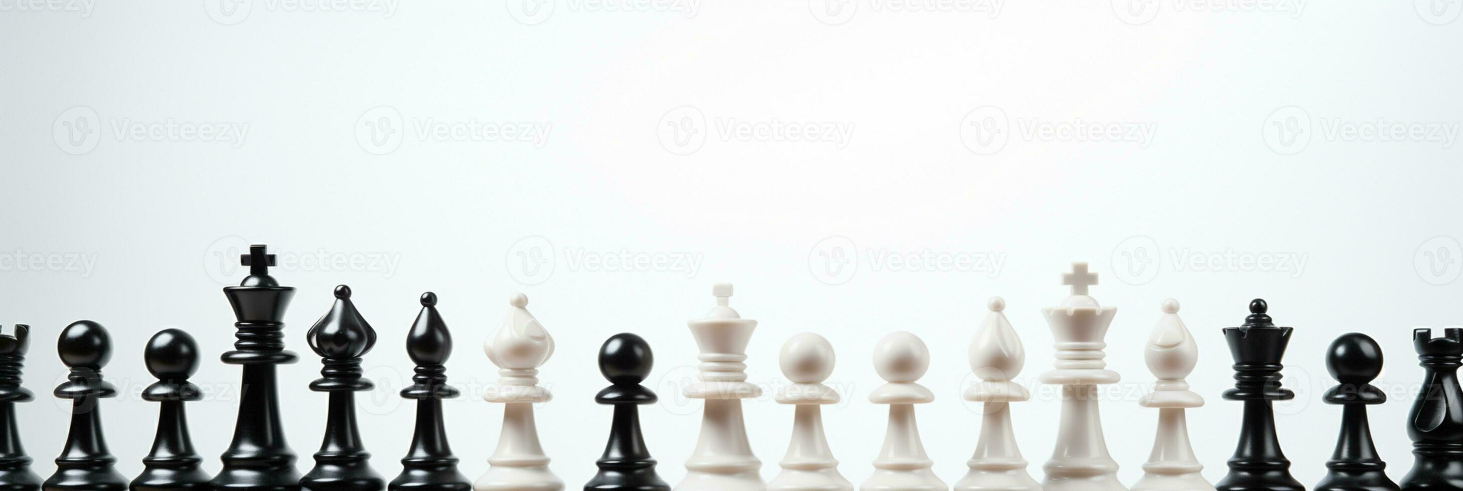 Chess pieces on chessboard, Concept for Leadership, teamwork, partnership, business strategy, decision and competition., AI Generative photo