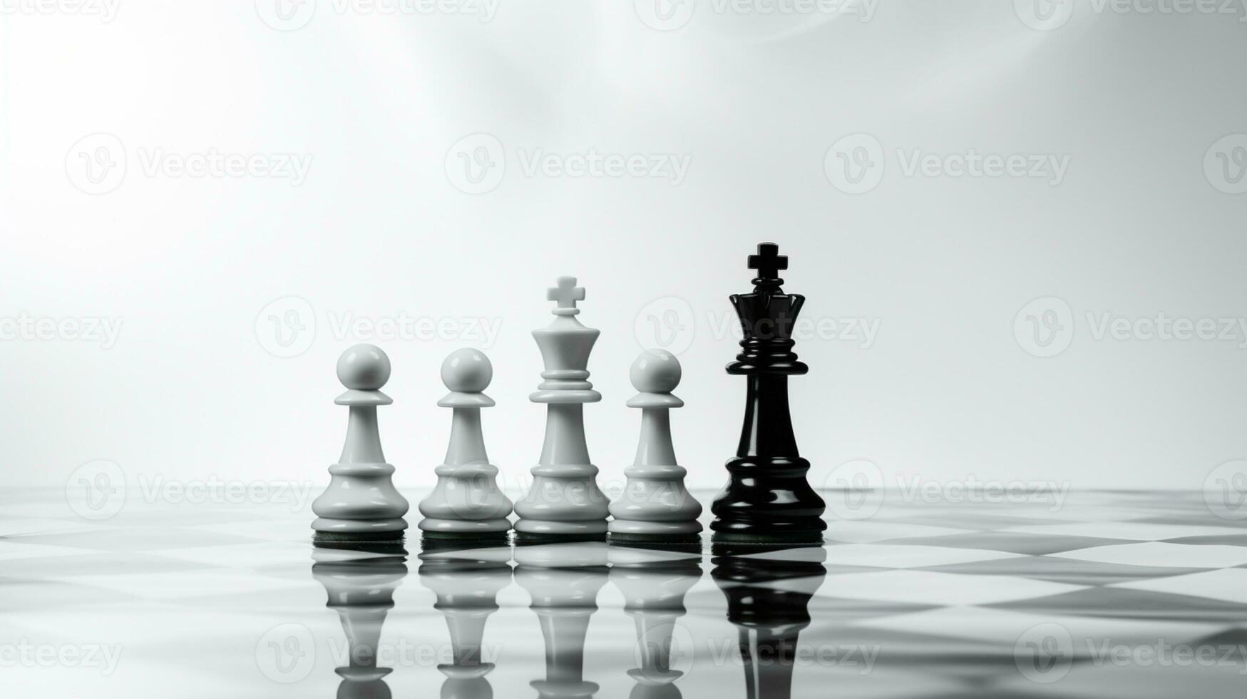 Chess pieces on chessboard, Concept for Leadership, teamwork, partnership, business strategy, decision and competition., AI Generative photo
