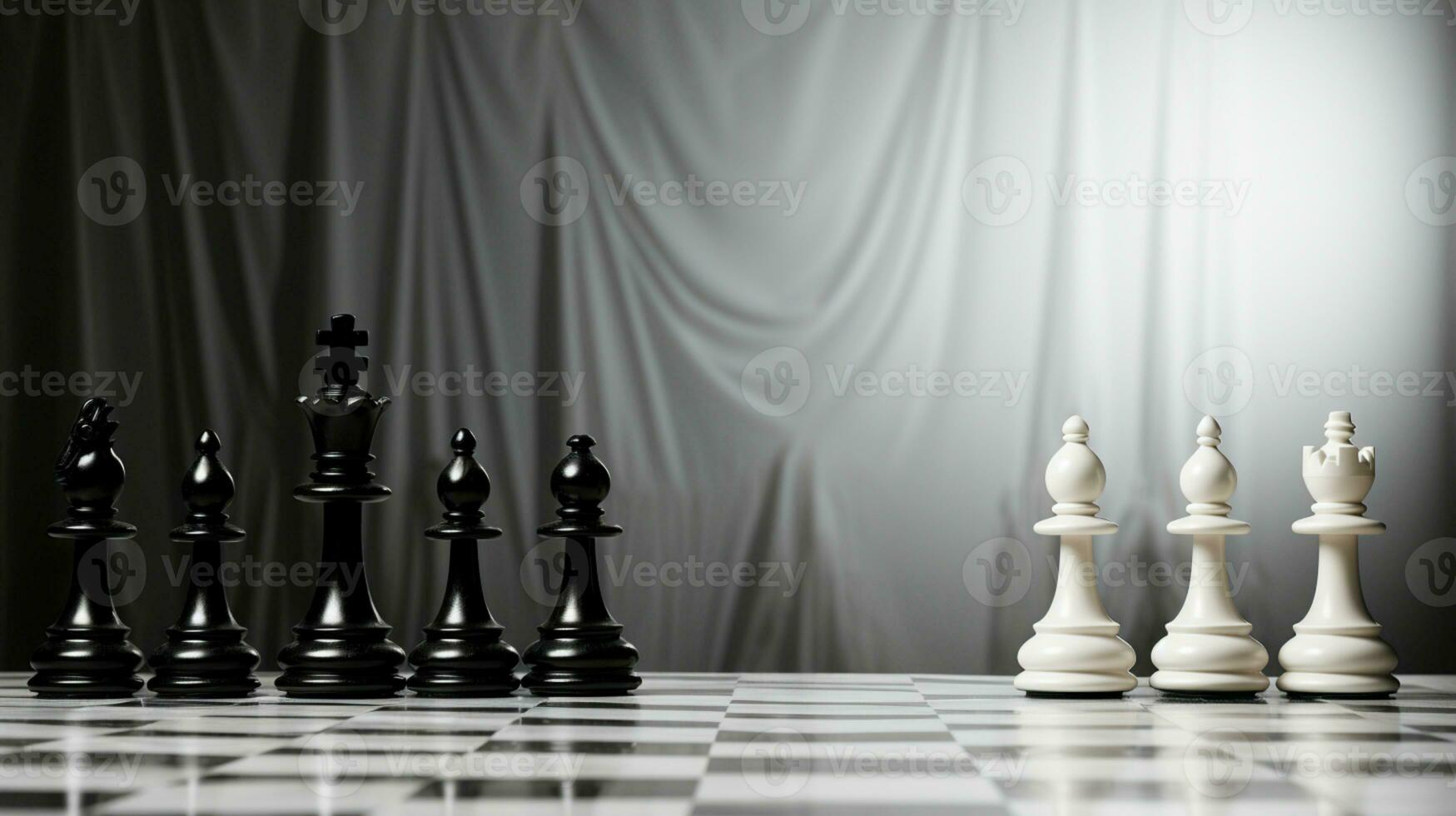 Chess pieces on chessboard, Concept for Leadership, teamwork, partnership, business strategy, decision and competition., AI Generative photo