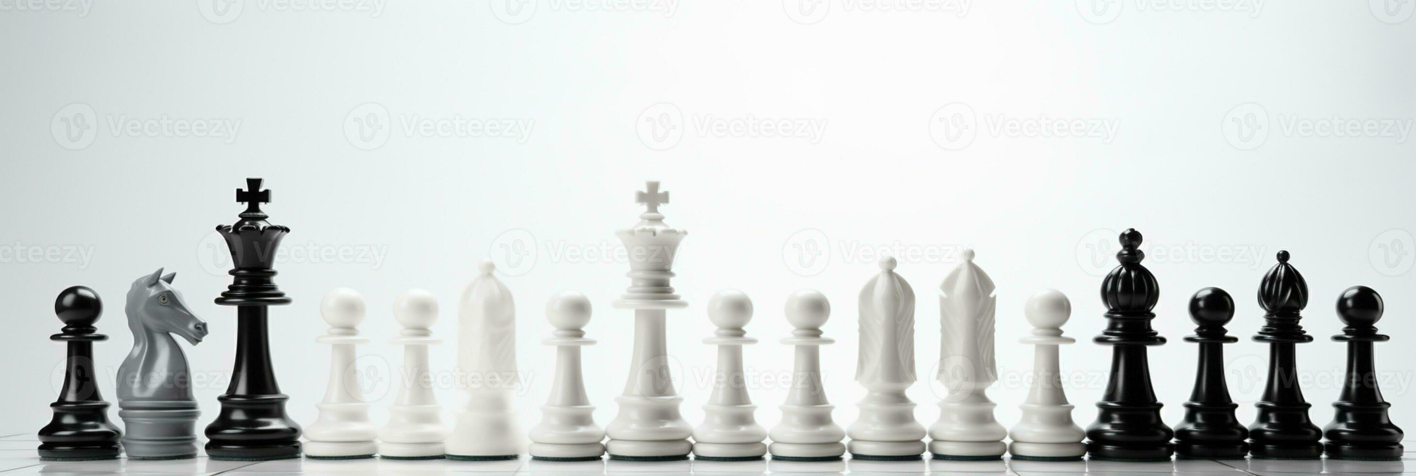 Chess pieces on chessboard, Concept for Leadership, teamwork, partnership, business strategy, decision and competition., AI Generative photo