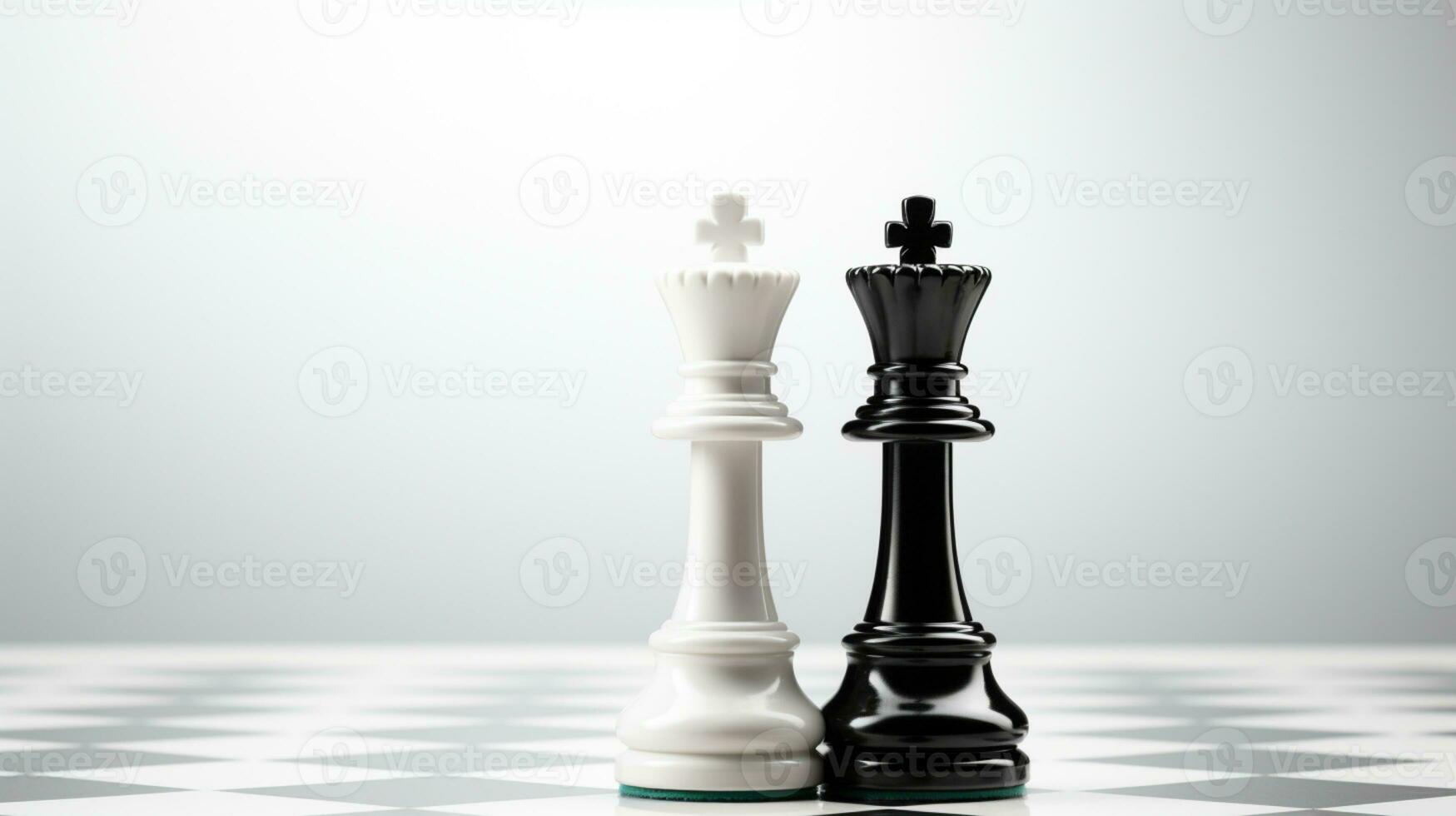 Chess pieces on chessboard, Concept for Leadership, teamwork, partnership, business strategy, decision and competition., AI Generative photo