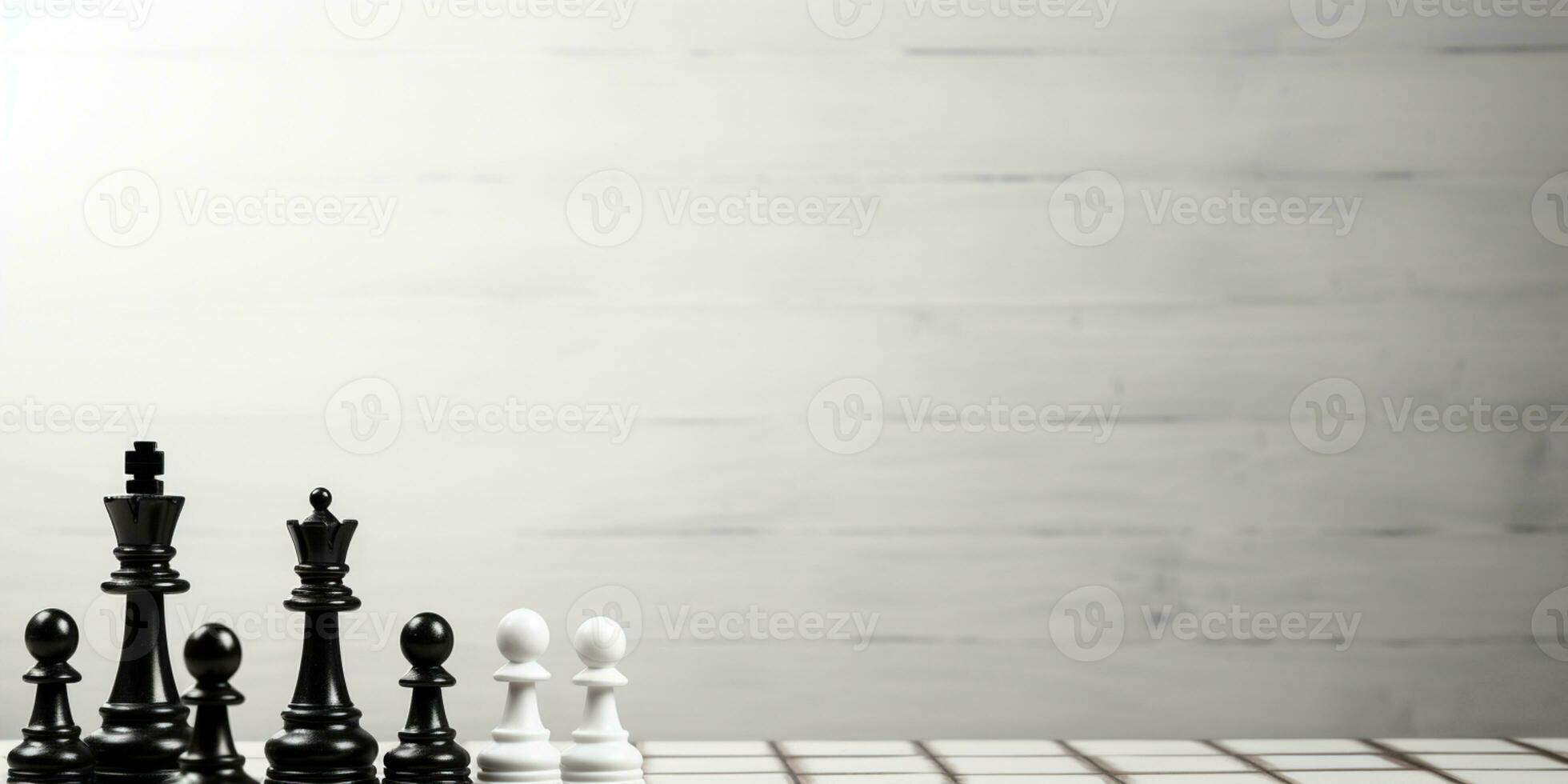 Chess pieces on chessboard, Concept for Leadership, teamwork, partnership, business strategy, decision and competition., AI Generative photo