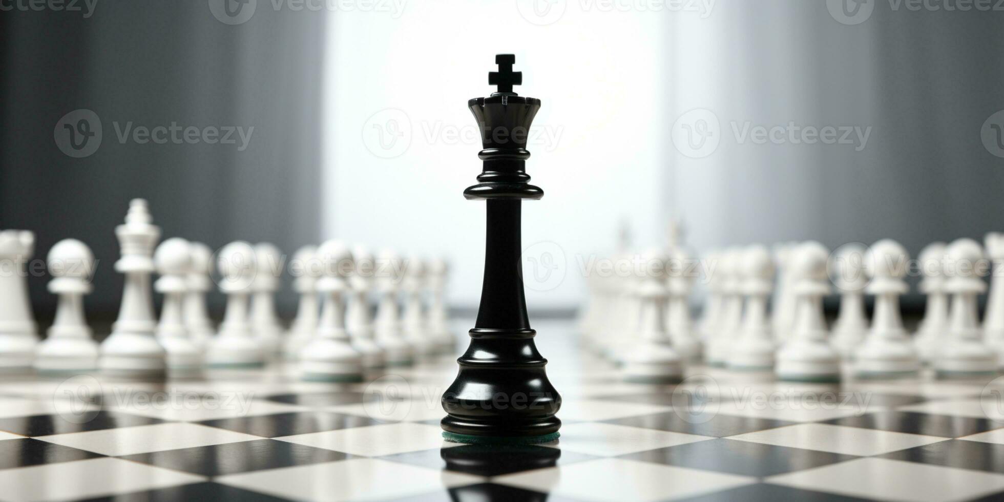 Chess pieces on chessboard, Concept for Leadership, teamwork, partnership, business strategy, decision and competition., AI Generative photo