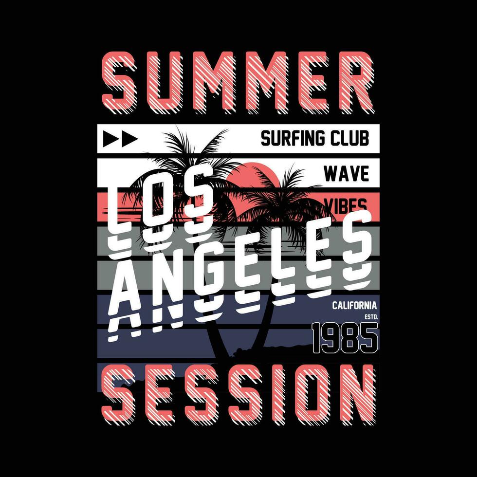 summer session los angeles graphic design, typography vector, illustration, for print t shirt, cool modern style vector