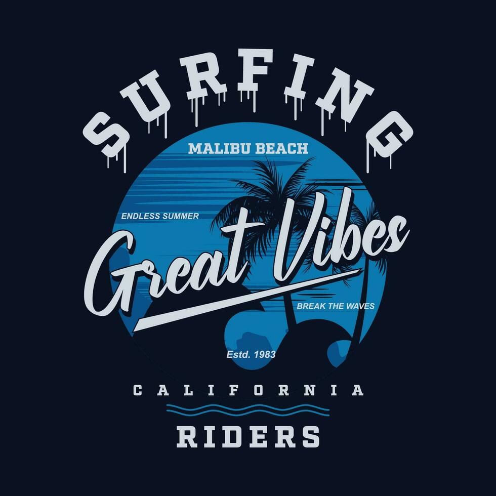 malibu beach graphic design, typography vector, illustration, for print t shirt, cool modern style vector