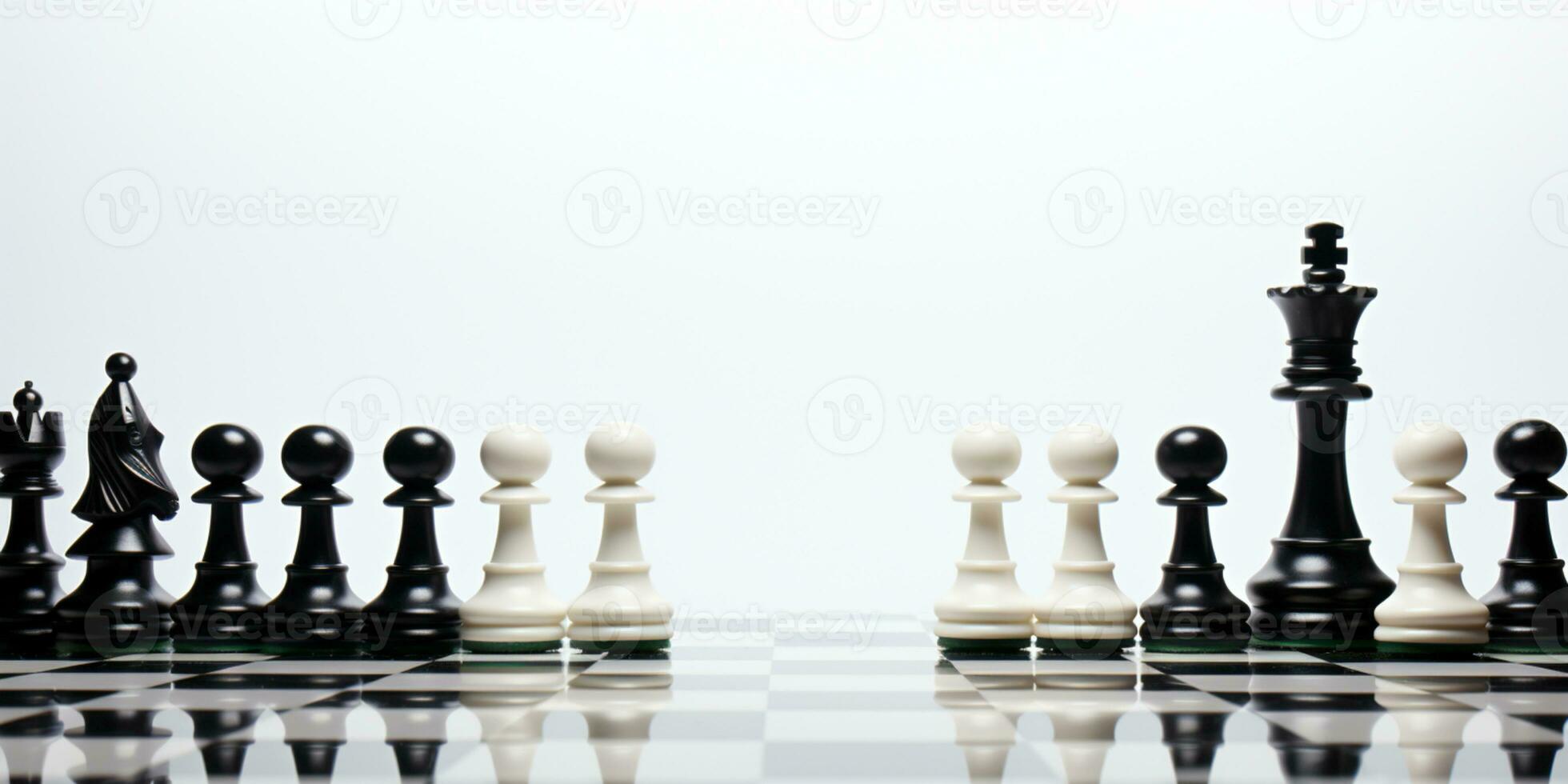 Chess pieces on chessboard, Concept for Leadership, teamwork, partnership, business strategy, decision and competition., AI Generative photo