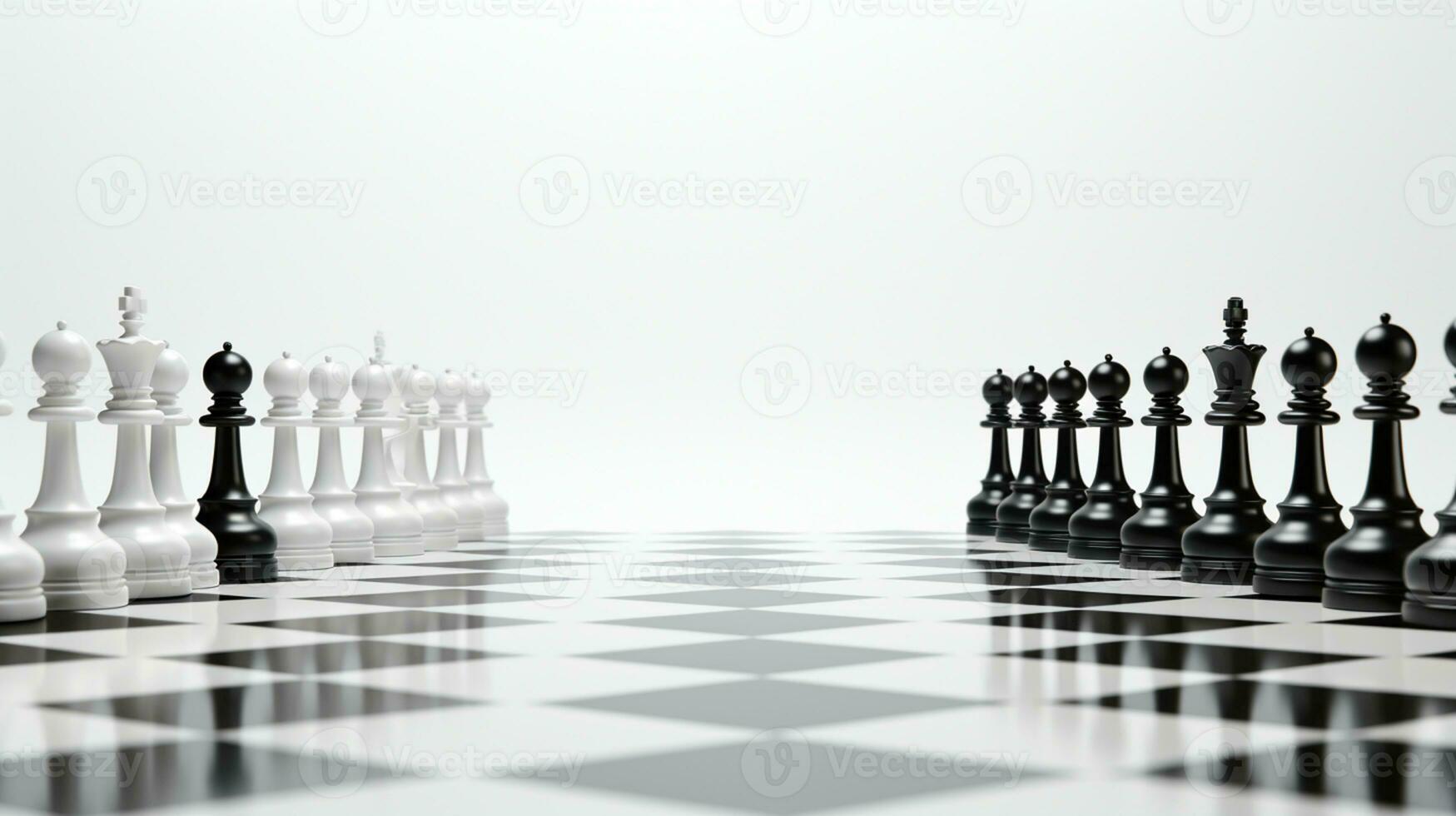 Chess pieces on chessboard, Concept for Leadership, teamwork, partnership, business strategy, decision and competition., AI Generative photo