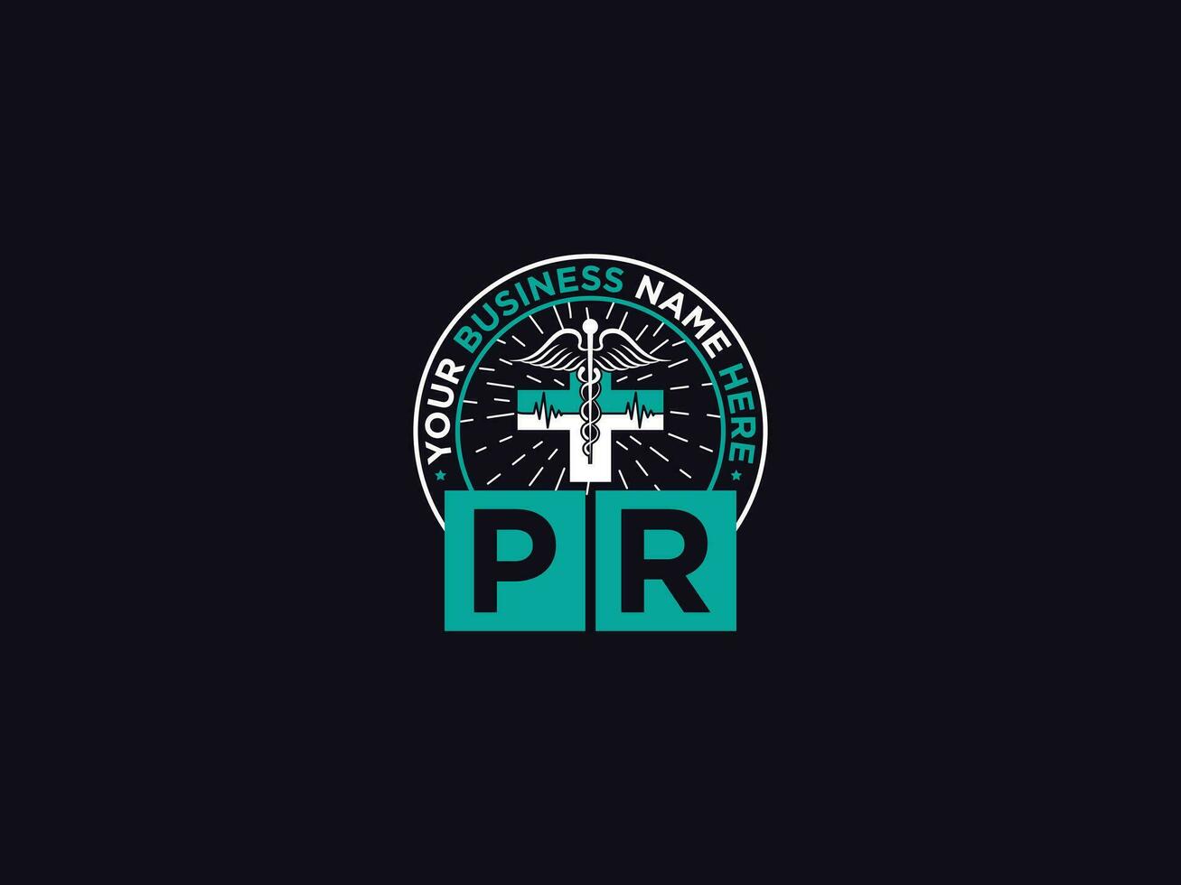 Stylish Pr Medical Logo, Modern PR Logo Letter Design For Your Clinic vector
