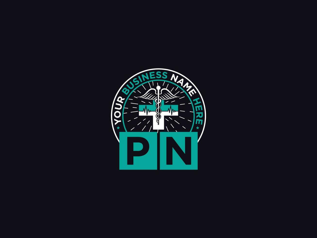 Stylish Pn Medical Logo, Modern PN Logo Letter Design For Your Clinic vector