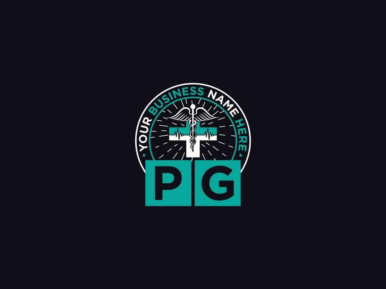 Stylish Pg Medical Logo, Modern PG Logo Letter Design For Your Clinic vector