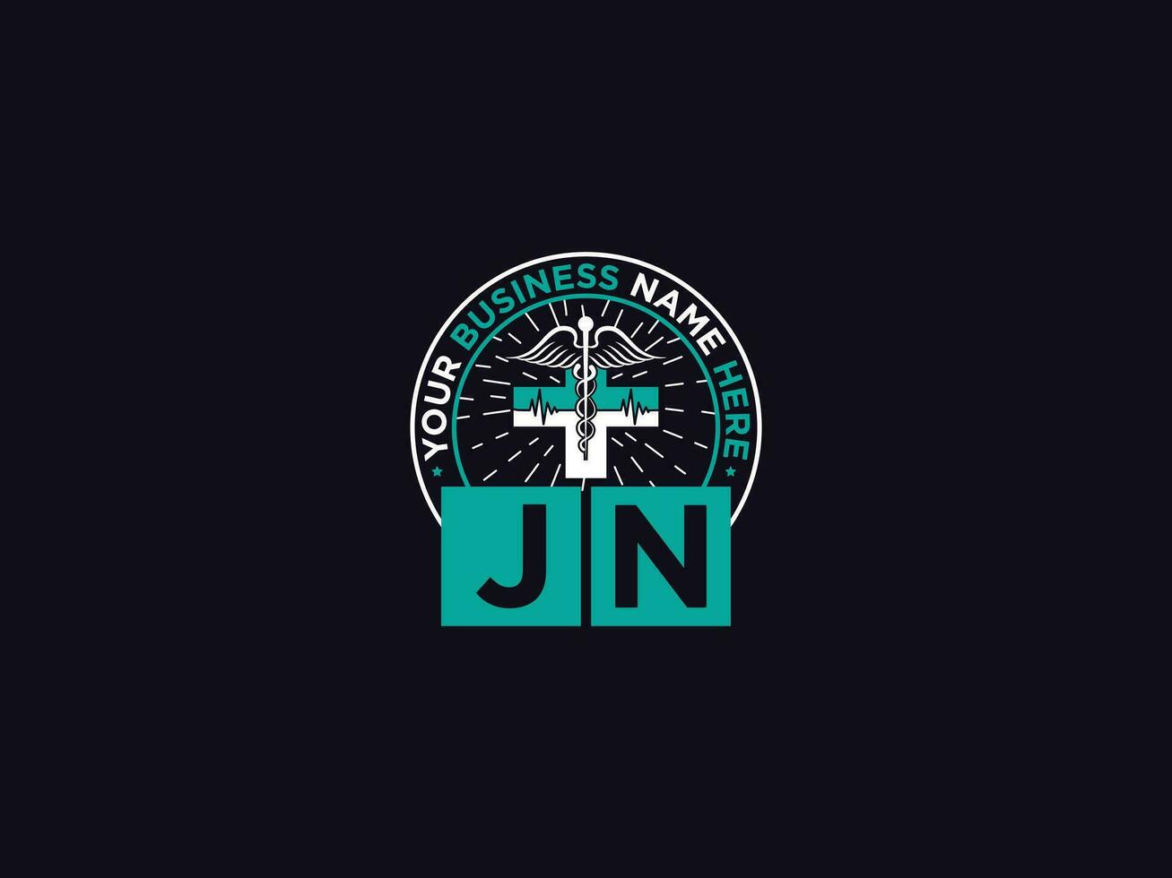 médico jn médico logo, clínica jn logo icono vector para tu negocio