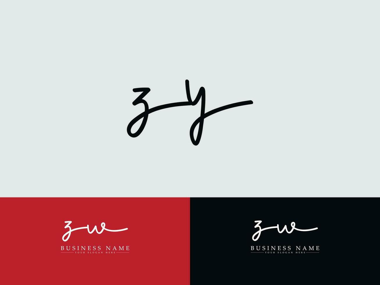 Initial Zy Signature Luxury Logo Icon, Minimalist ZY Logo Letter Vector Template