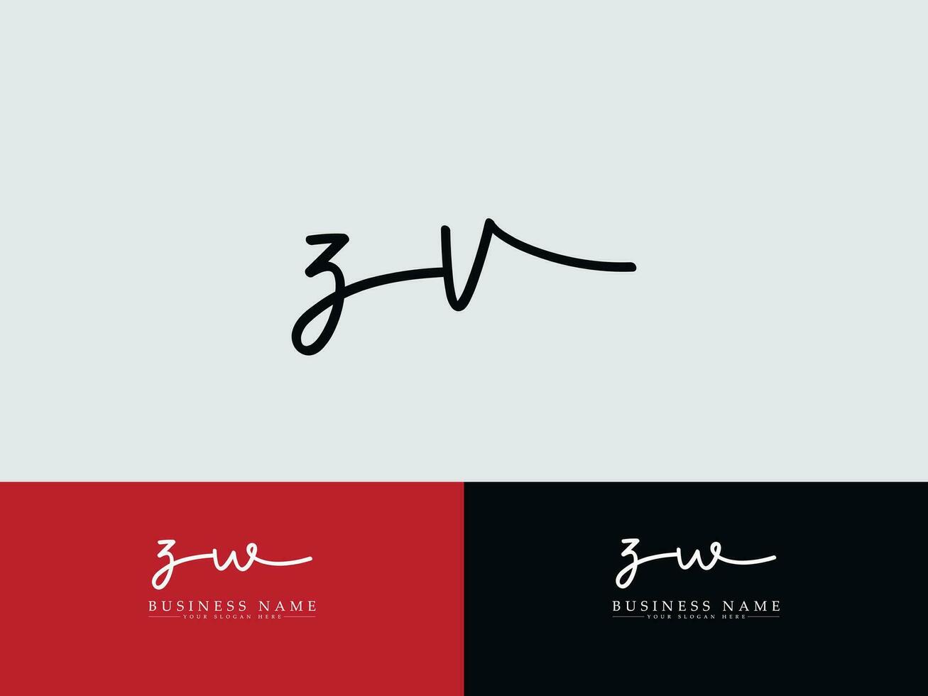 Initial Zv Signature Luxury Logo Icon, Minimalist ZV Logo Letter Vector Template