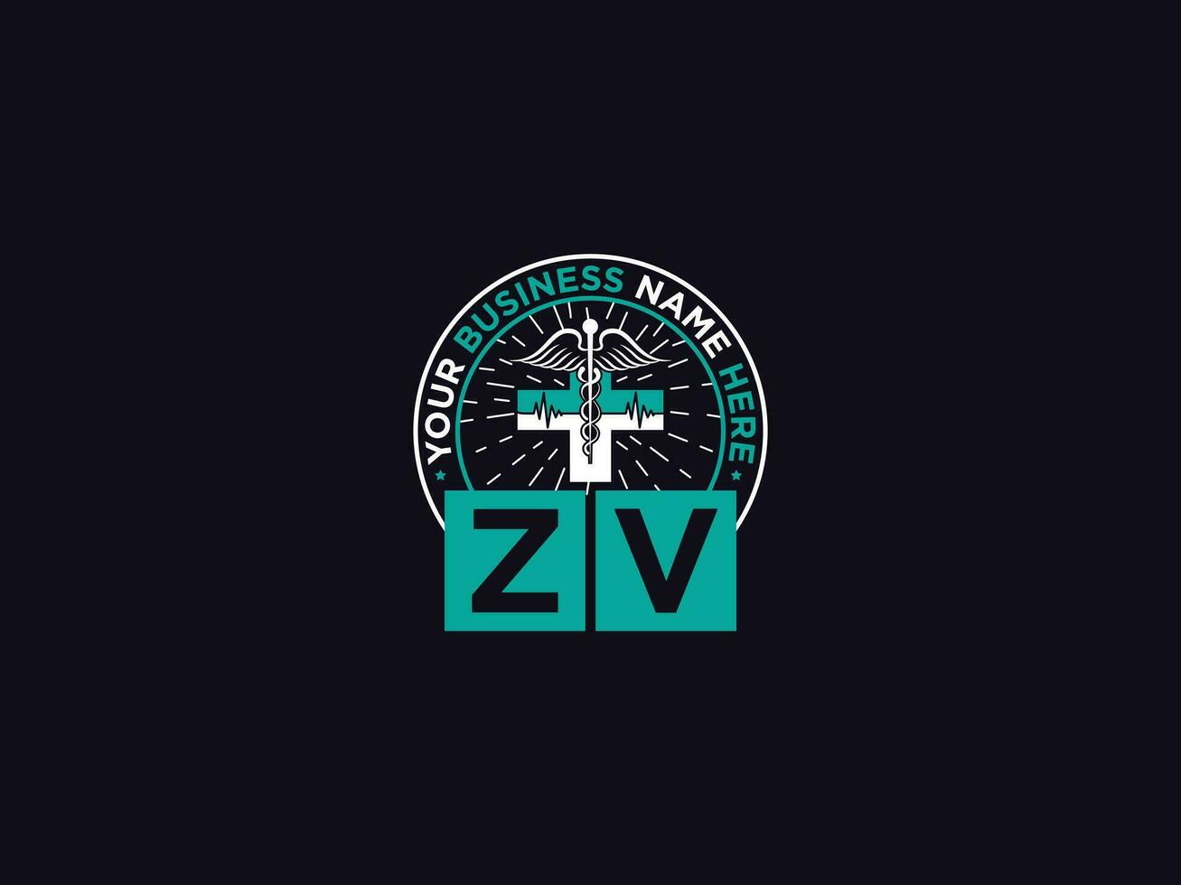 Monogram Zv Clinical Logo, Medical Zv vz Logo Letter Vector For You