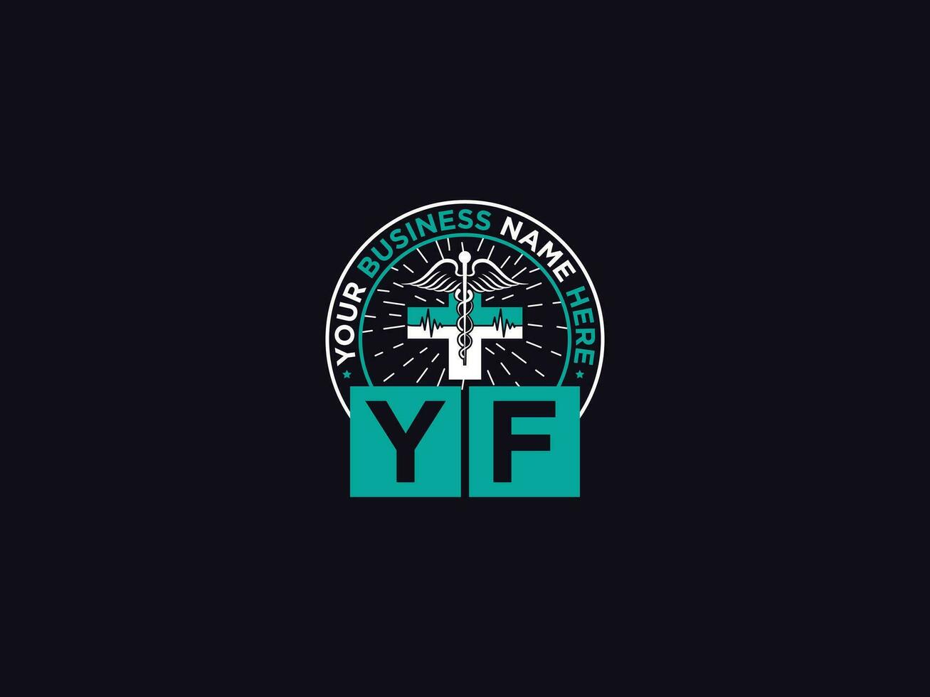 clínico yf letra logo, inicial yf médico logo imagen para doctores vector