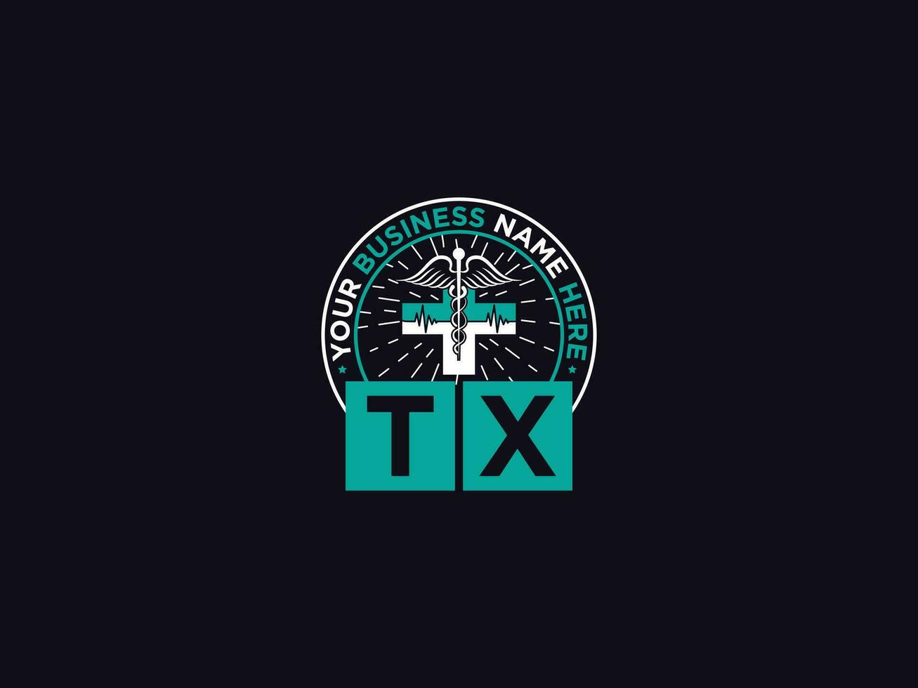 Modern Tx Medical Logo Icon, Monogram TX Logo Letter Design For Clinic vector