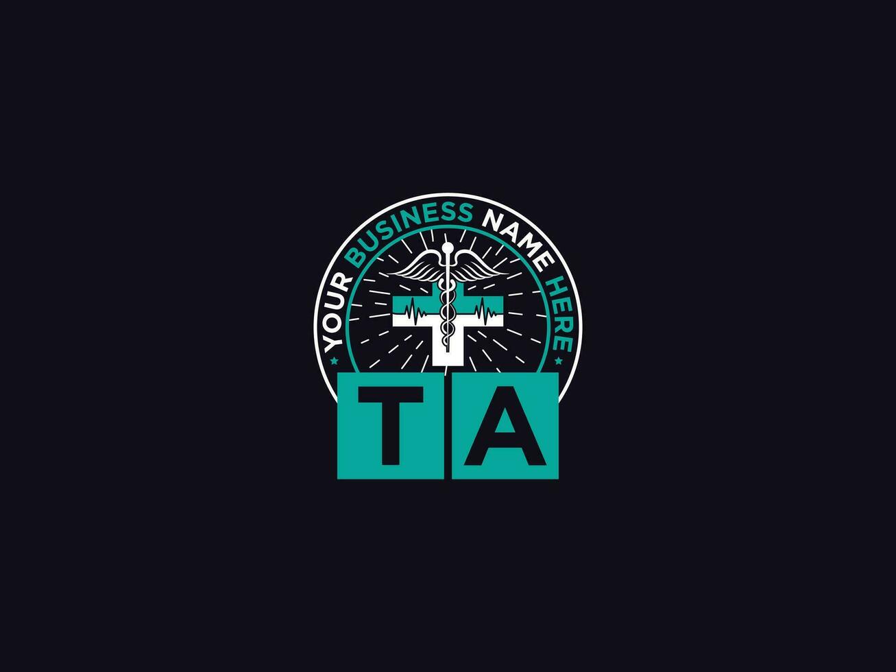 Modern Ta Medical Logo Icon, Monogram TA Logo Letter Design For Clinic vector