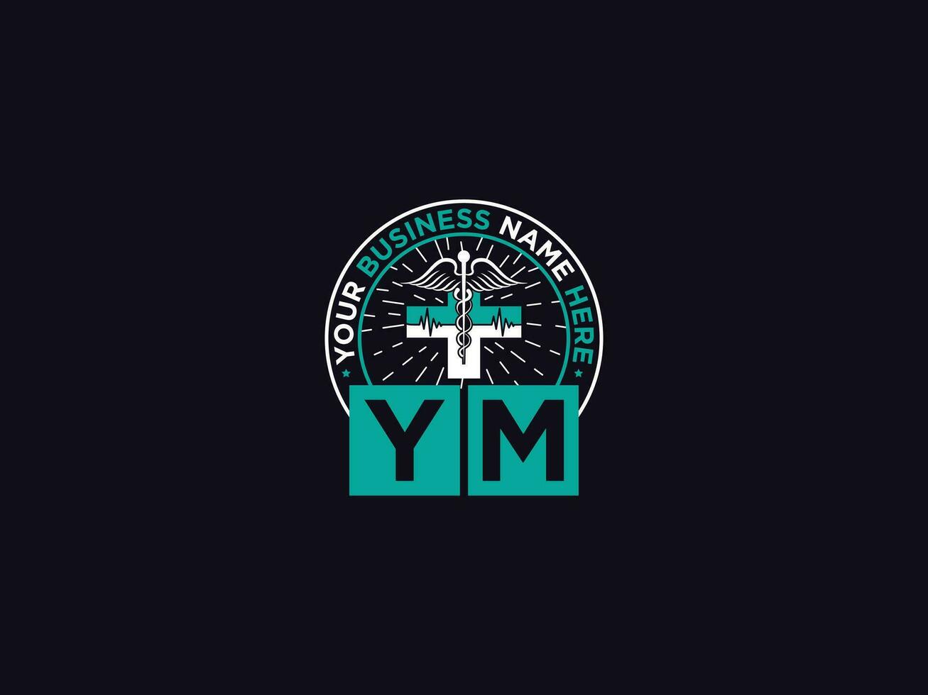 Clinical Ym Letter Logo, Initial YM Medical Logo Image For Doctors vector