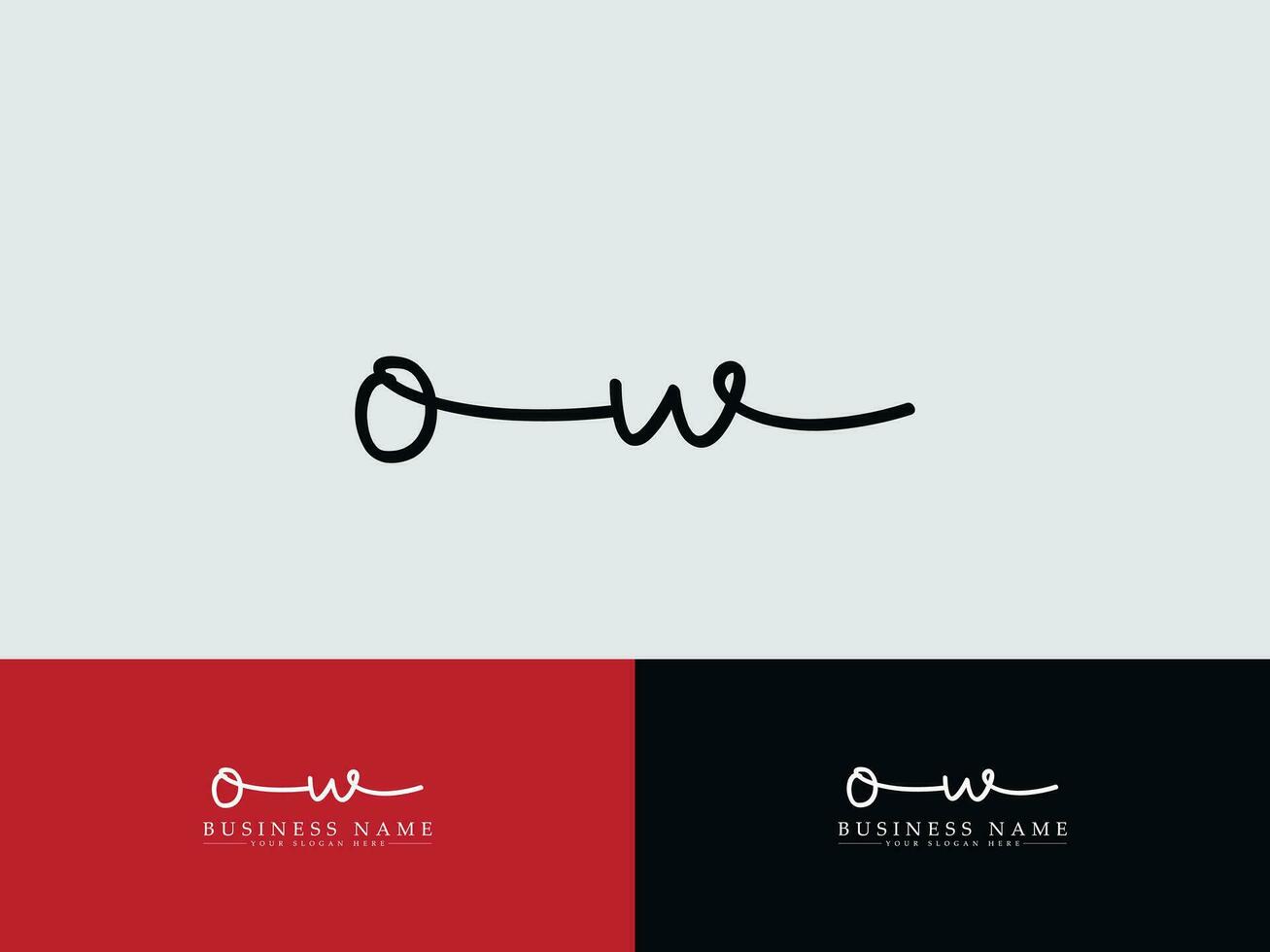 Alphabet Ow Logo Image, Modern OW Signature Letter Logo Icon vector