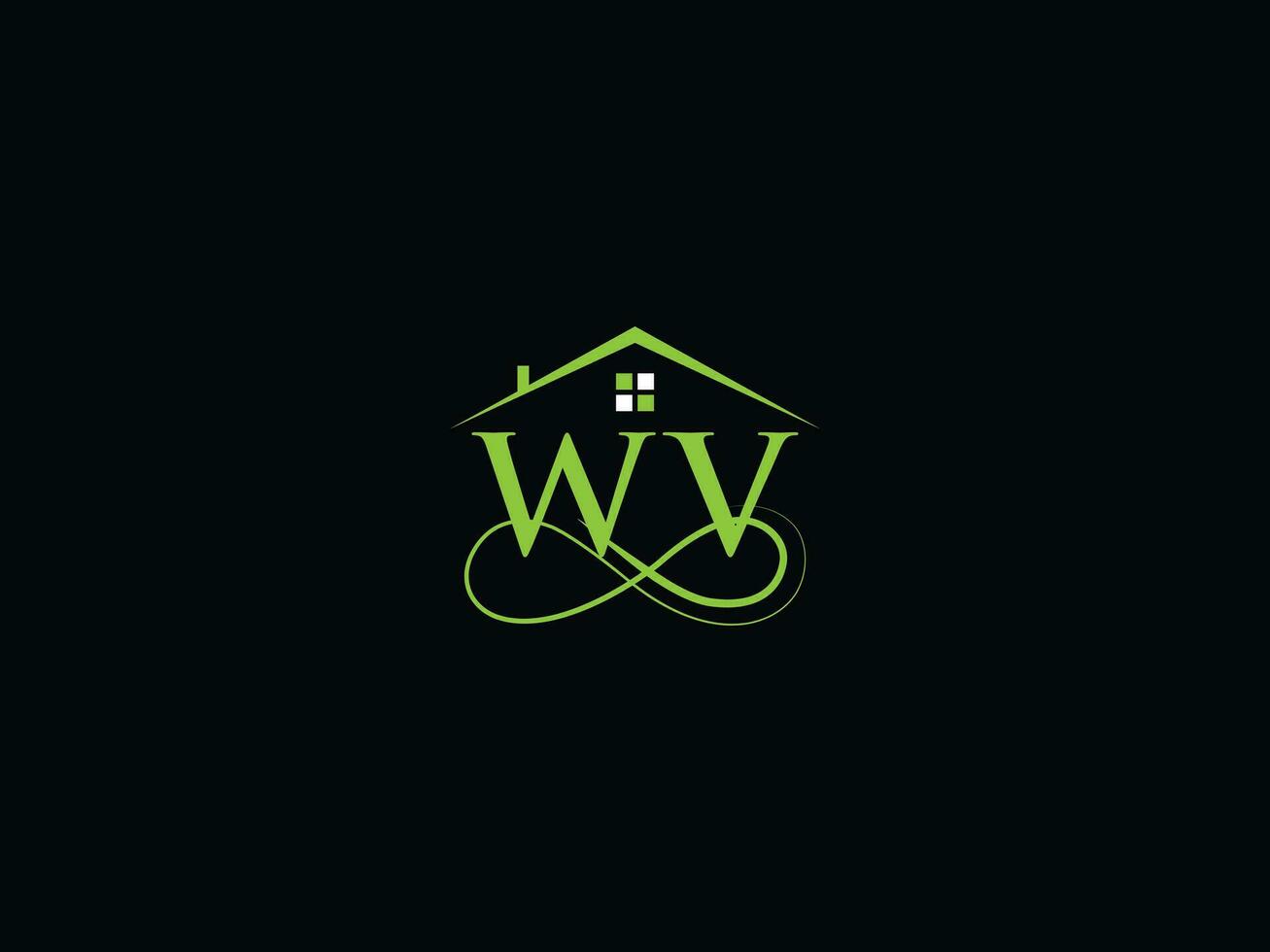 Modern WV Real Estate Logo, Luxury Wv Logo Icon Vector For Building Business