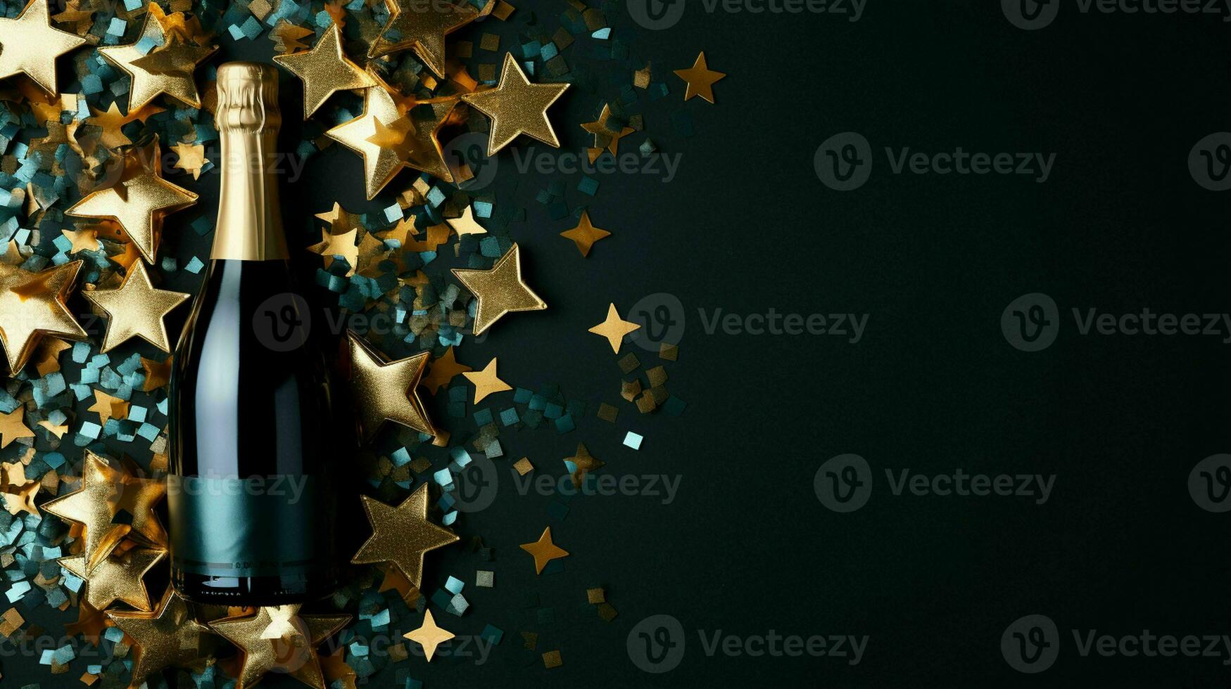 Top view of red wine bottle for tasting on background, celebration background, special occasion, Copy space for text, AI Generative photo