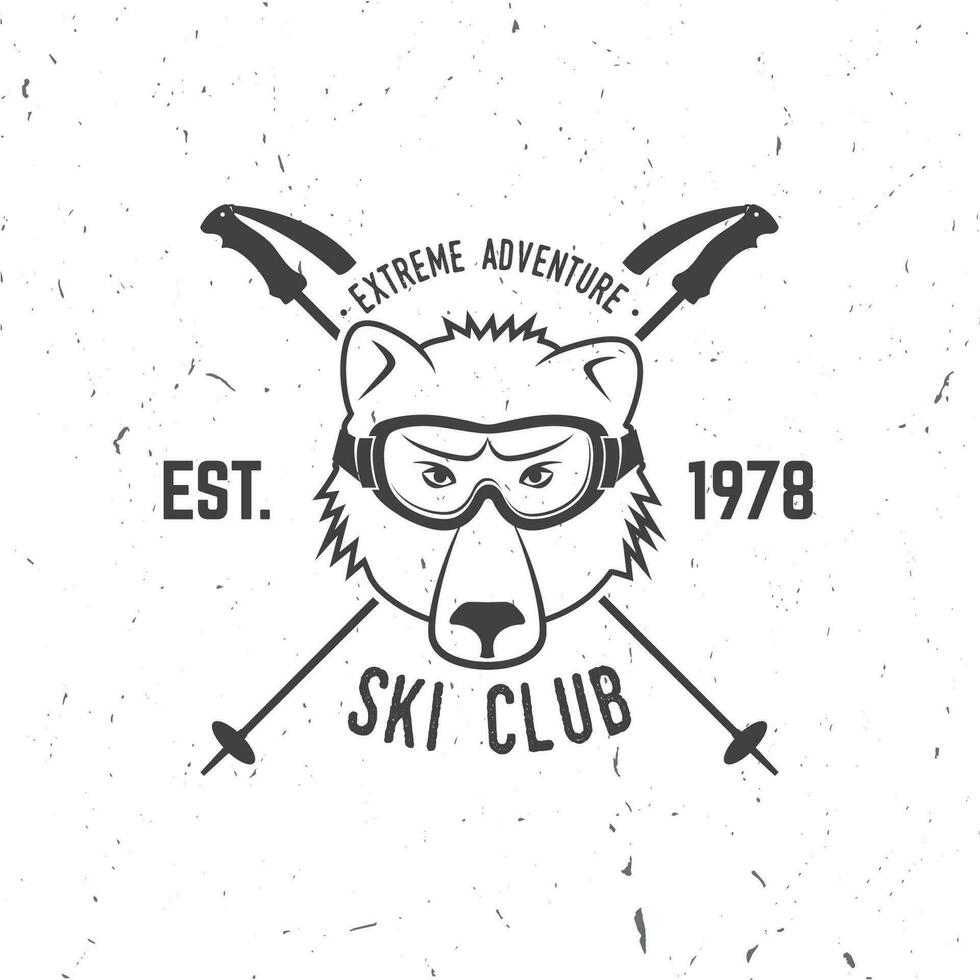 Vector ski club retro badge.