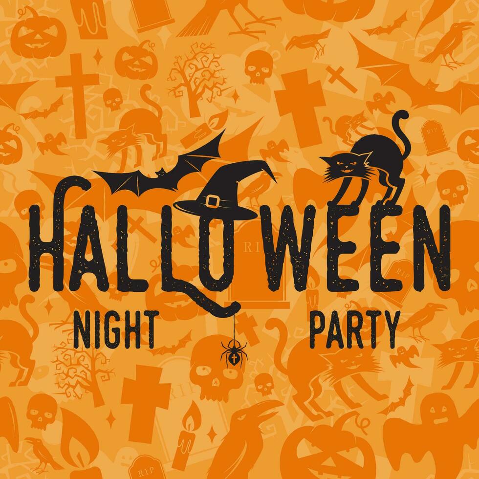 Halloween night party concept. vector