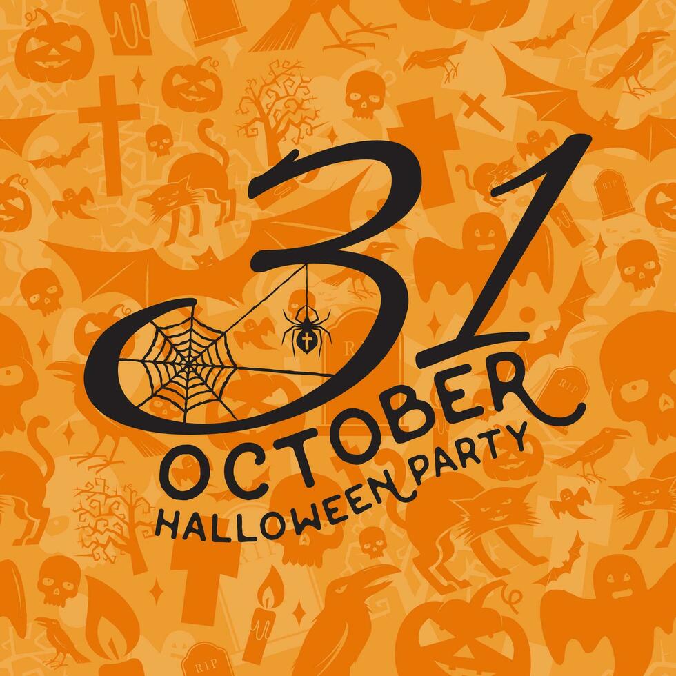 31 october Halloween party concept. vector