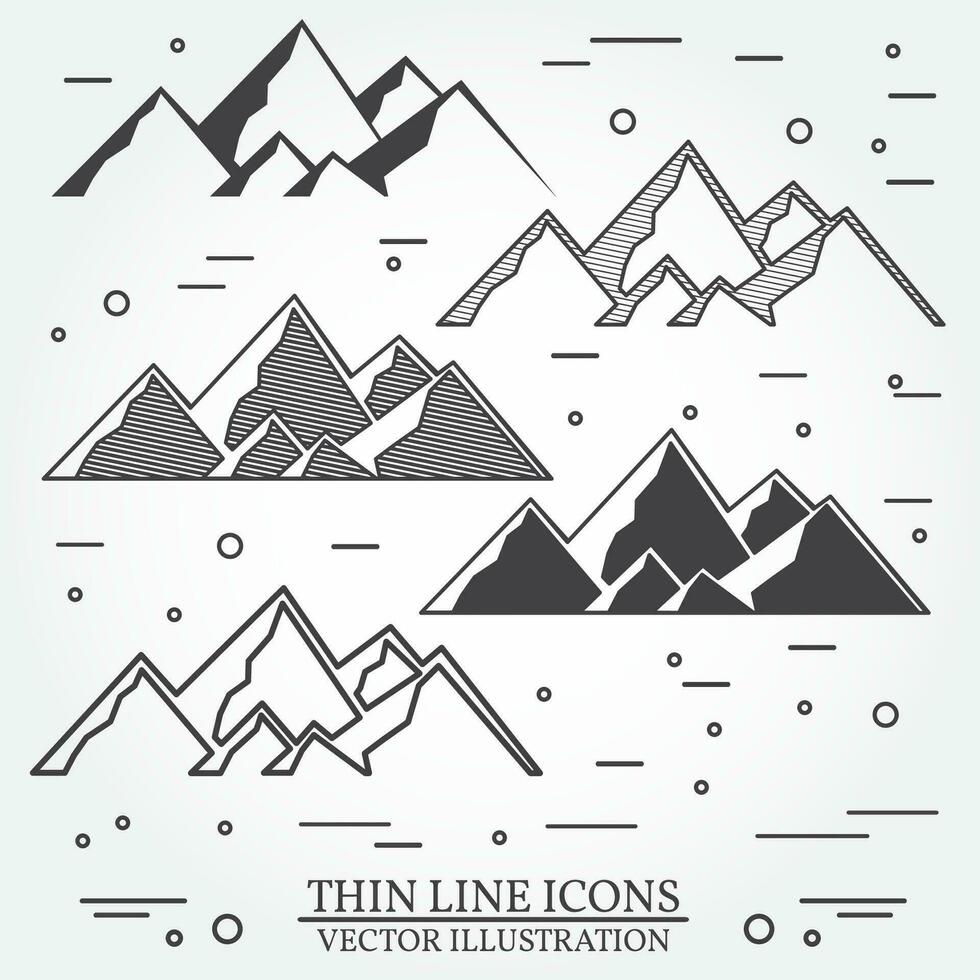 Set of mountains icons. vector