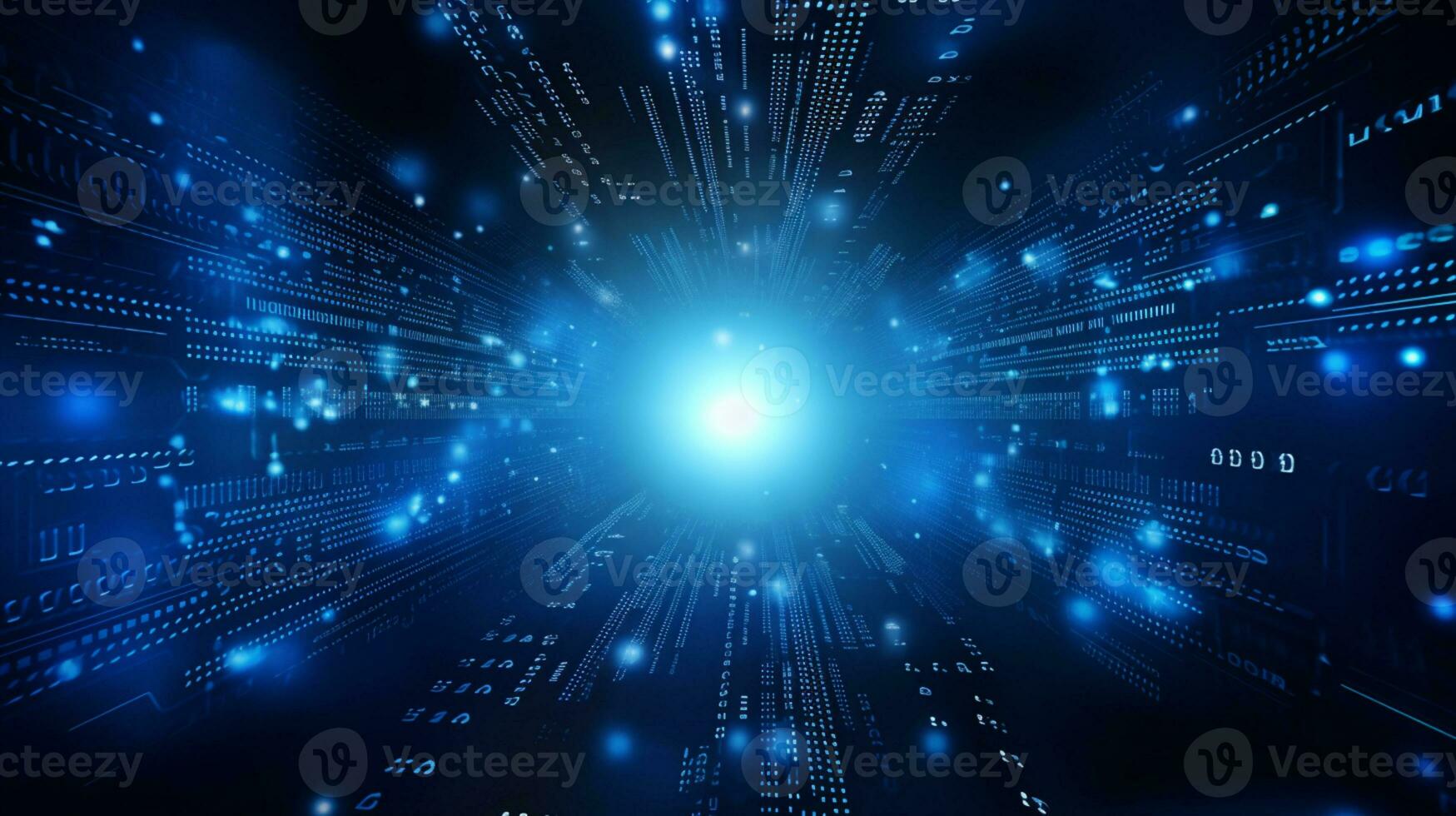 Abstract Background futuristic technology dark blue background, Data transfer concept, AI Generative photo