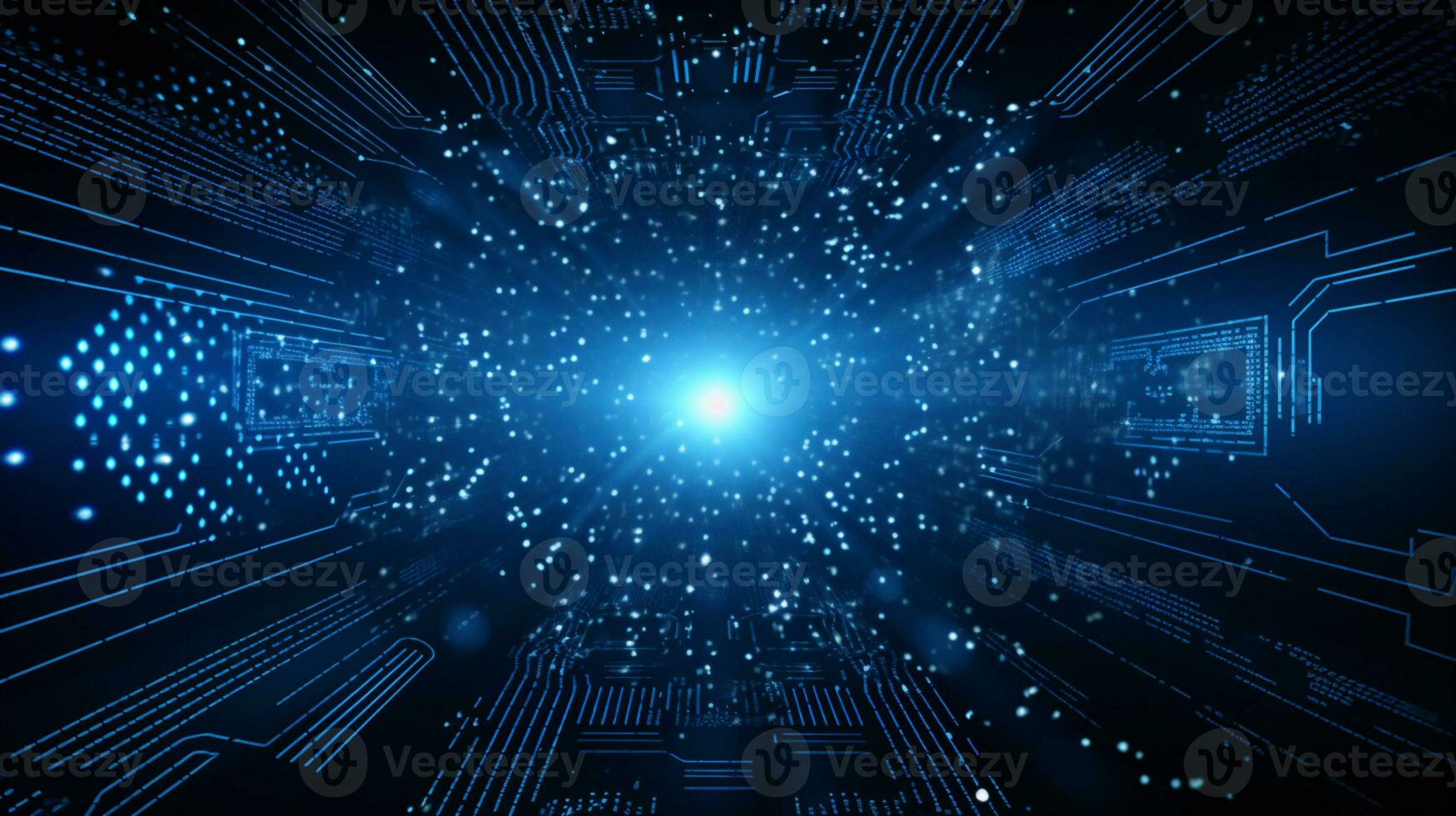Abstract Background futuristic technology dark blue background, Data transfer concept, AI Generative photo
