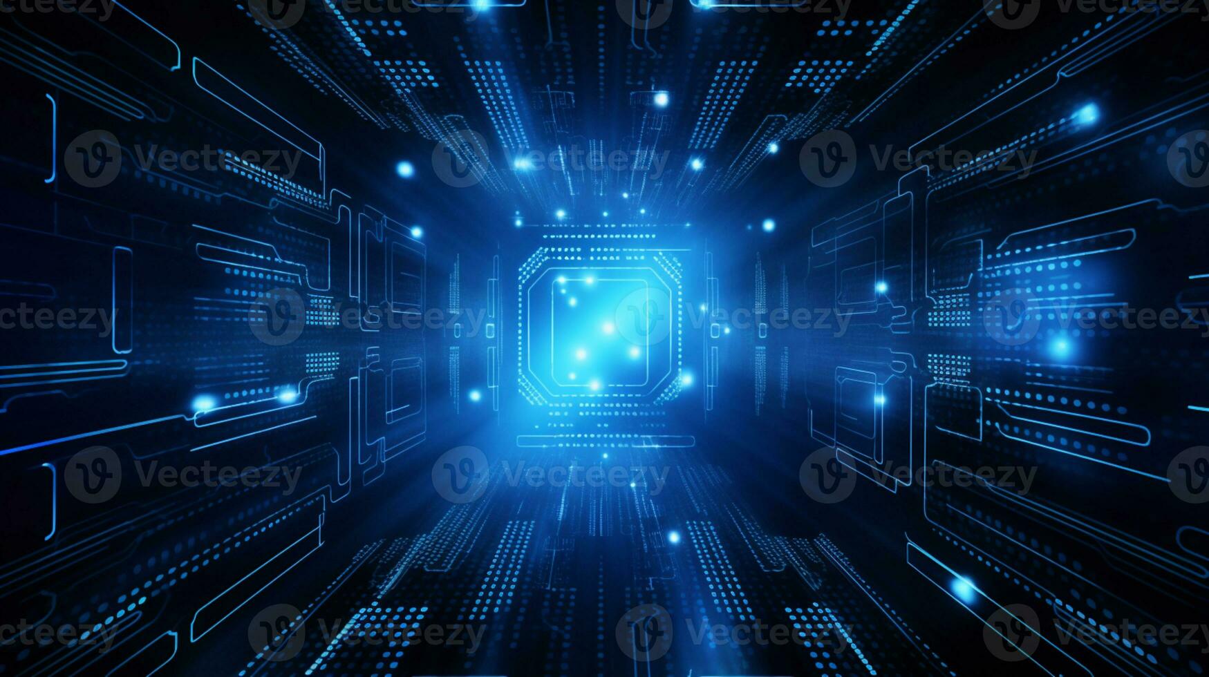 Abstract Background futuristic technology dark blue background, Data transfer concept, AI Generative photo