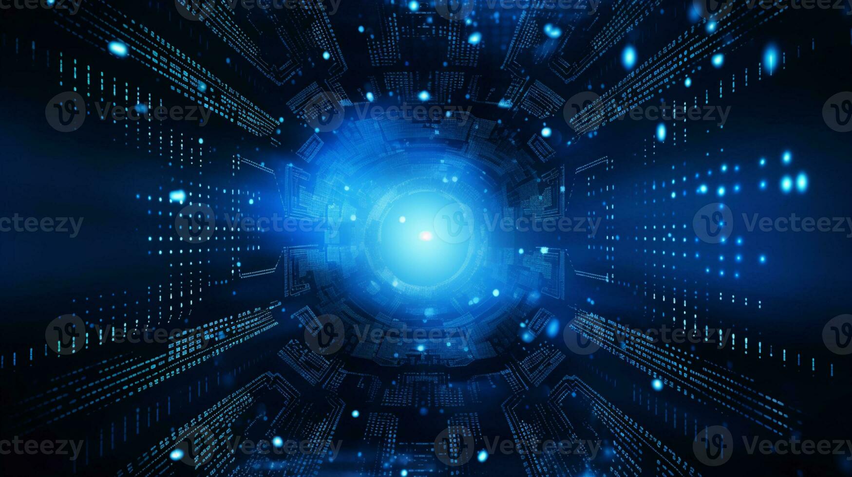 Abstract Background futuristic technology dark blue background, Data transfer concept, AI Generative photo