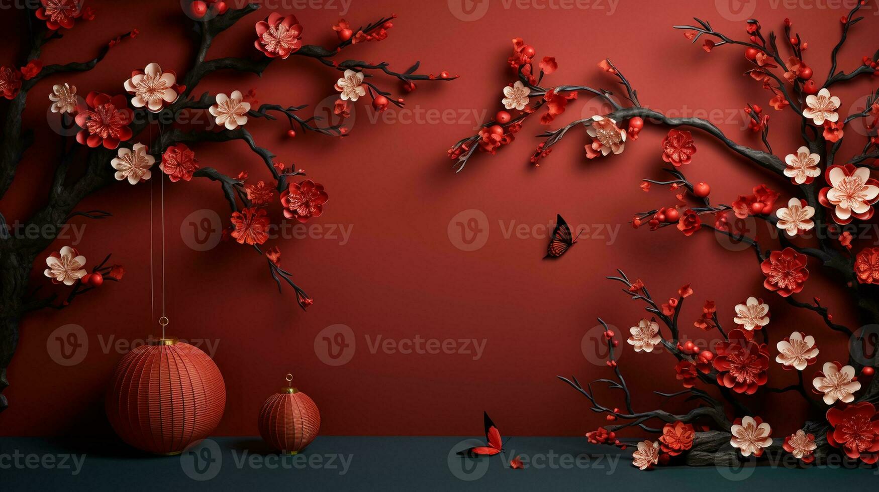 Chinese new year Abstract background, Holiday Celebration events concept, Copy space for text, AI Generative photo