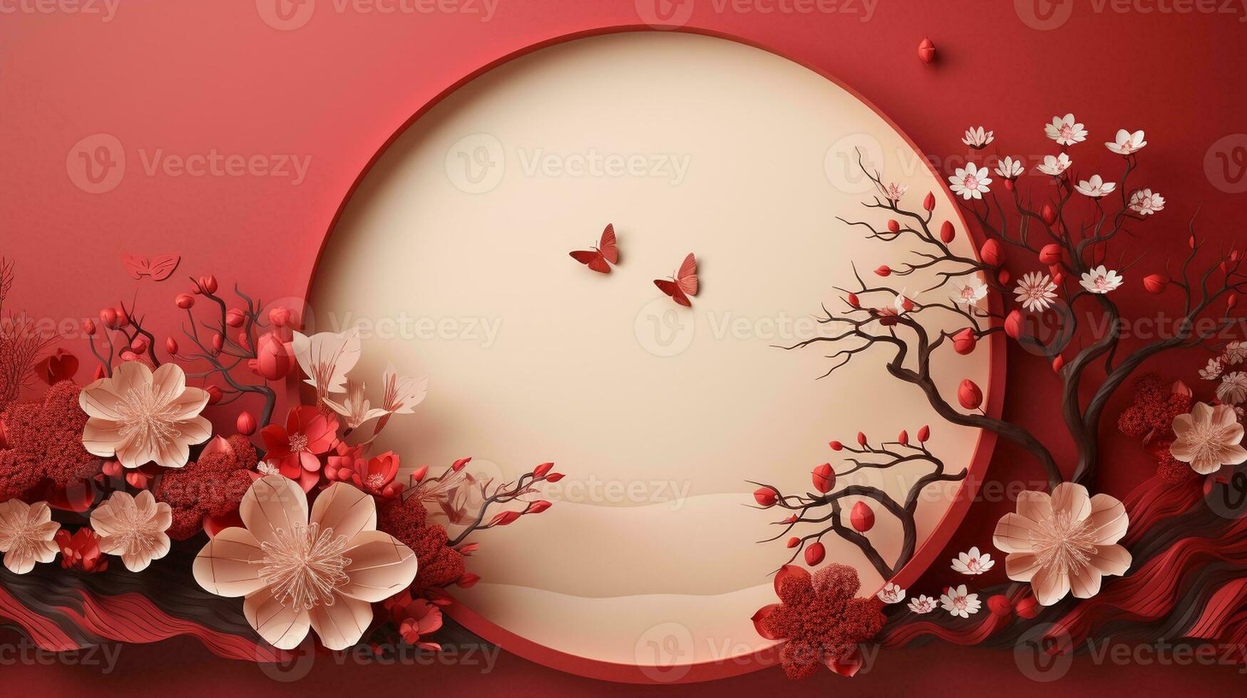 Chinese new year Abstract background, Holiday Celebration events concept, Copy space for text, AI Generative photo