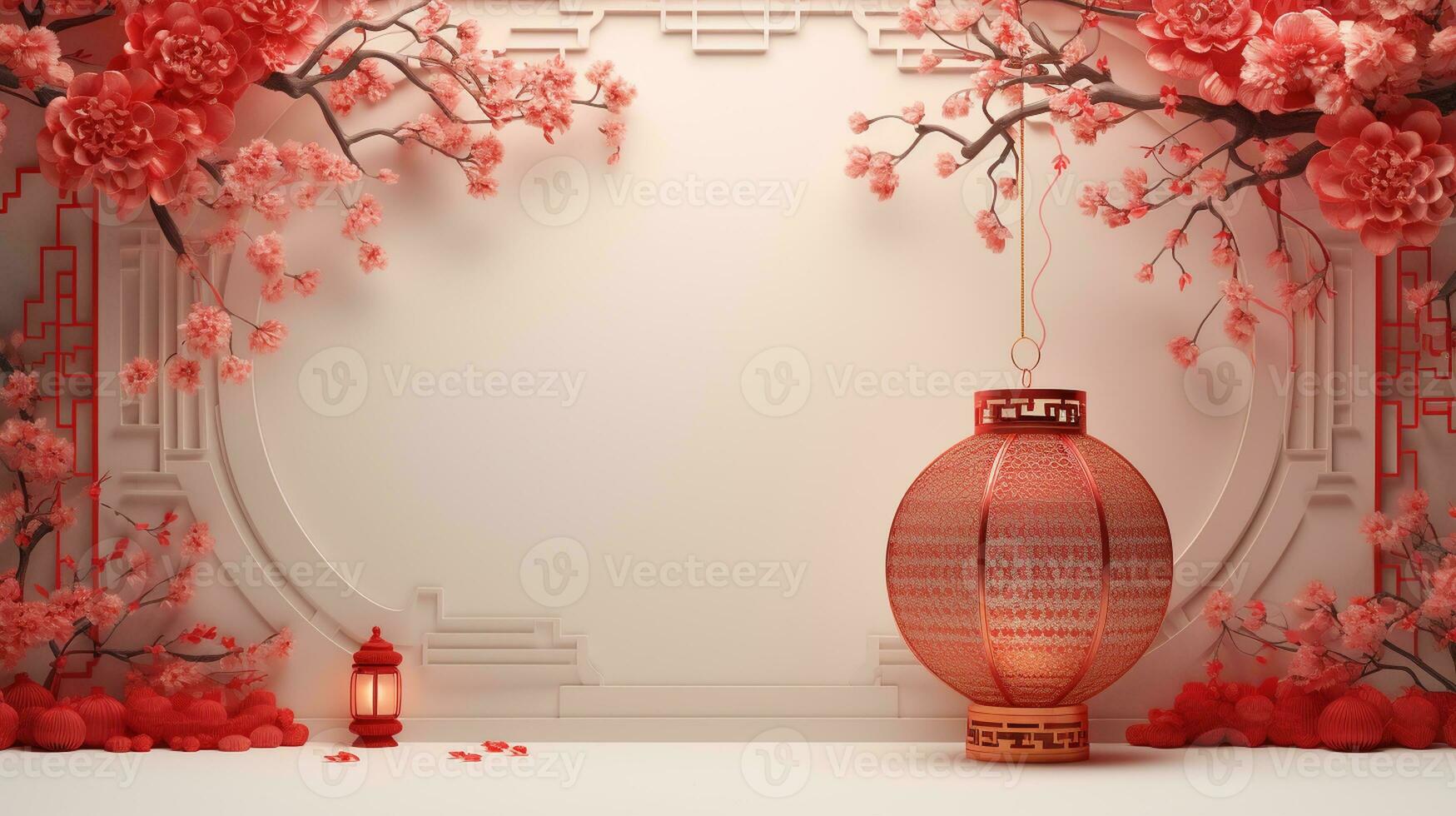 Chinese new year Abstract background, Holiday Celebration events concept, Copy space for text, AI Generative photo