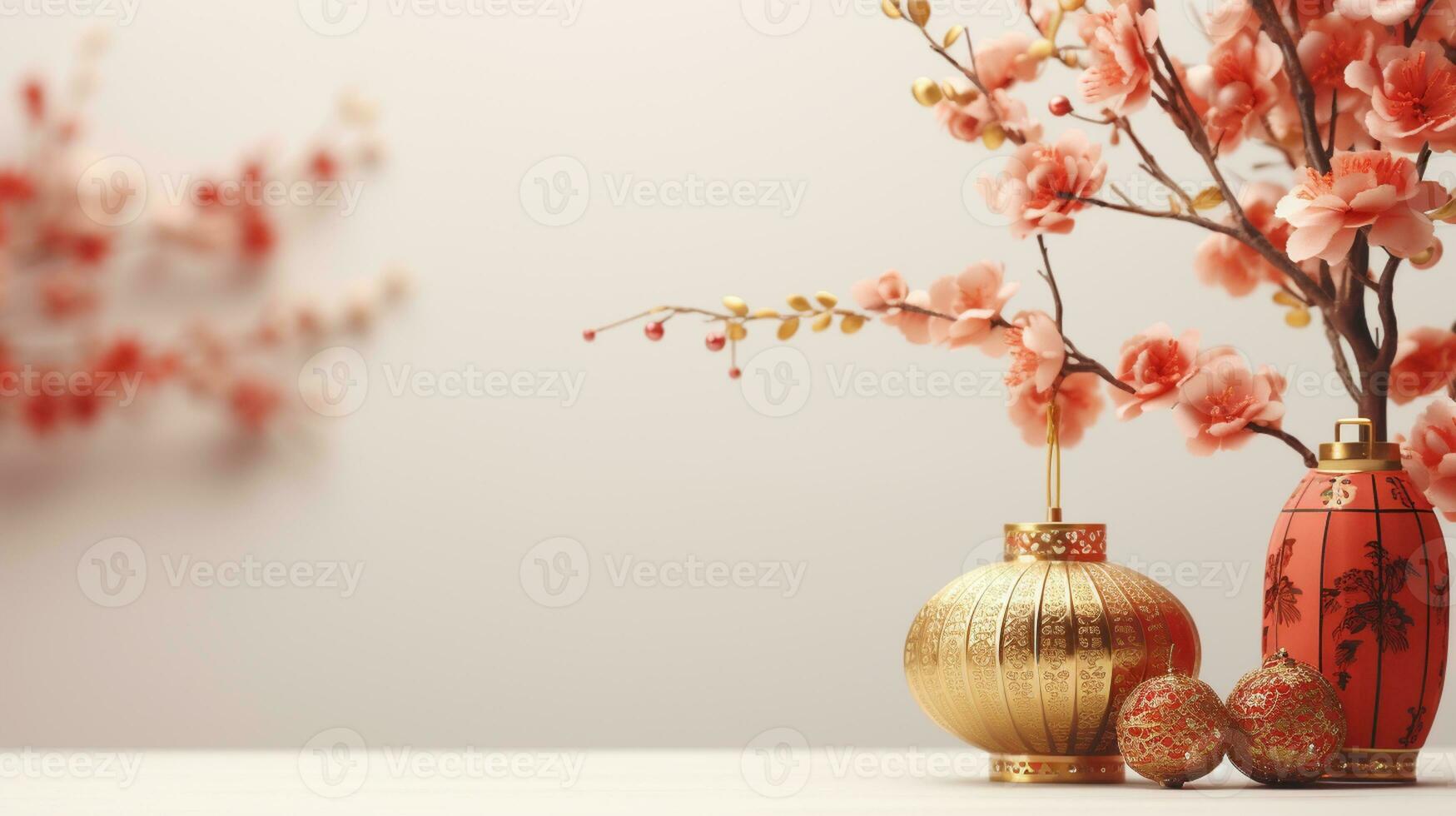 Chinese new year Abstract background, Holiday Celebration events concept, Copy space for text, AI Generative photo