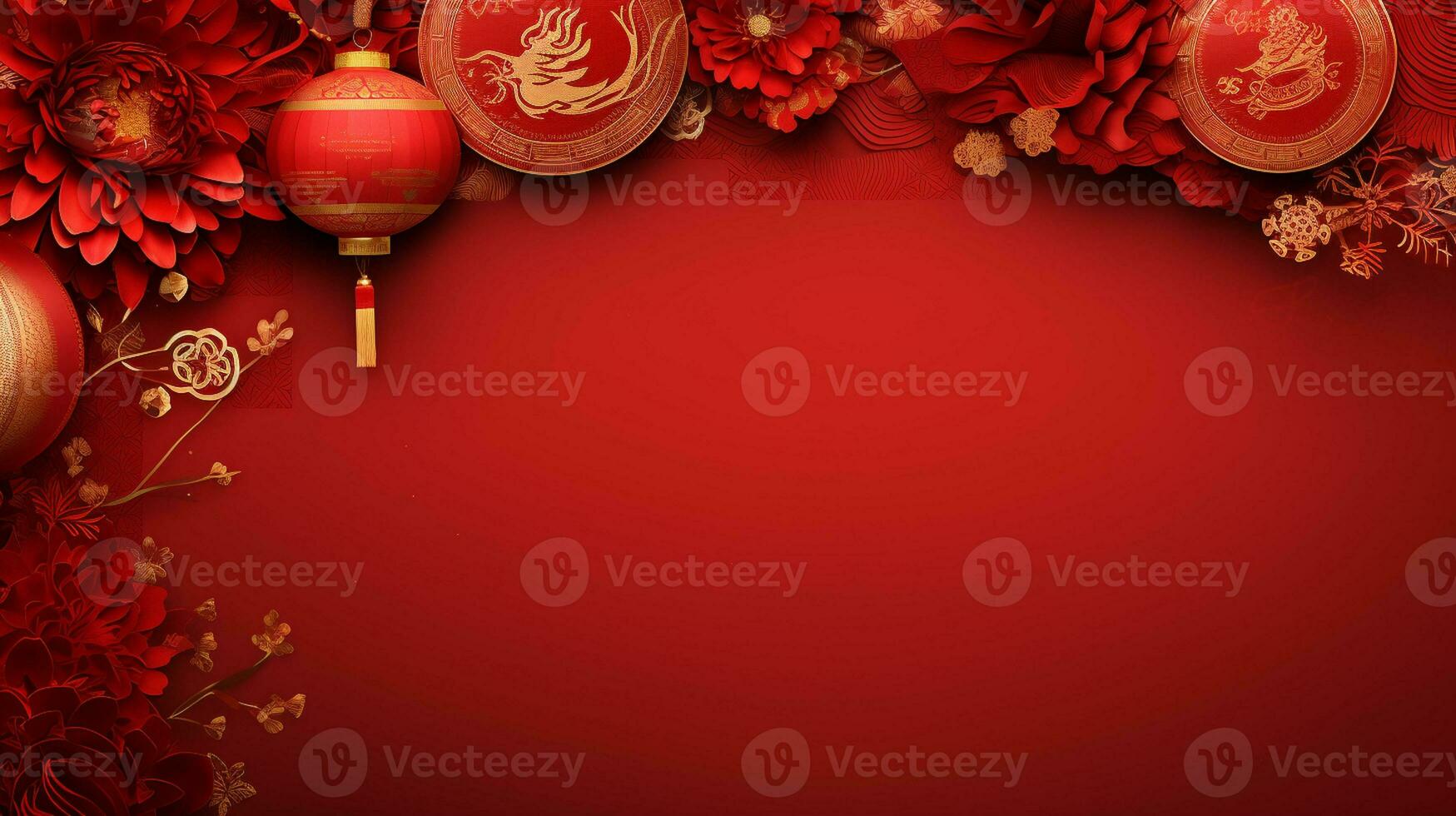 Chinese new year Abstract background, Holiday Celebration events concept, Copy space for text, AI Generative photo