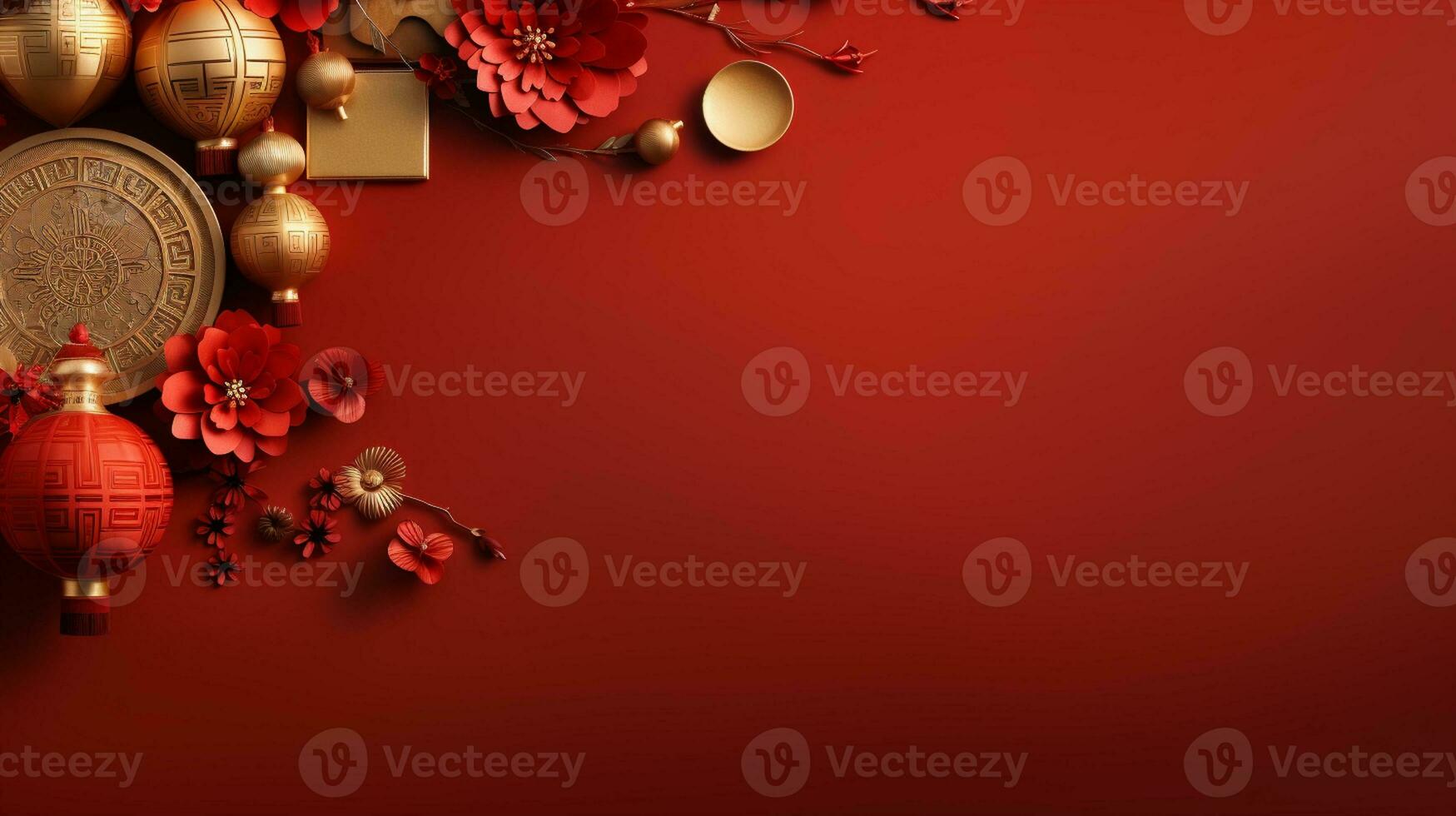 Chinese new year Abstract background, Holiday Celebration events concept, Copy space for text, AI Generative photo