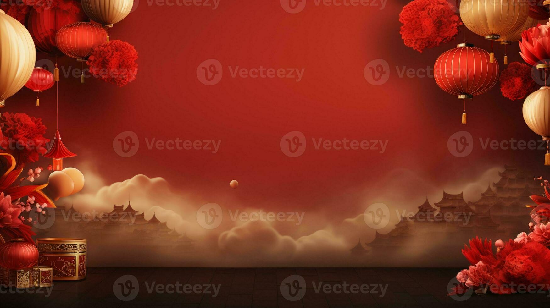 Chinese new year Abstract background, Holiday Celebration events concept, Copy space for text, AI Generative photo