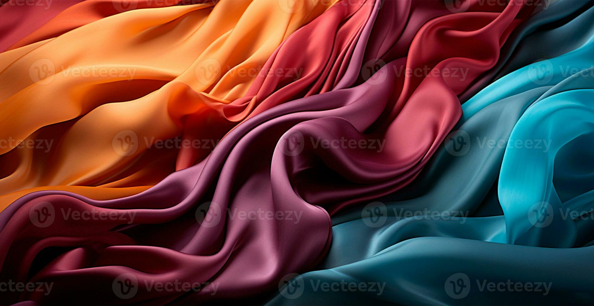 Colored light linen fabric, texture panoramic background - AI generated image photo