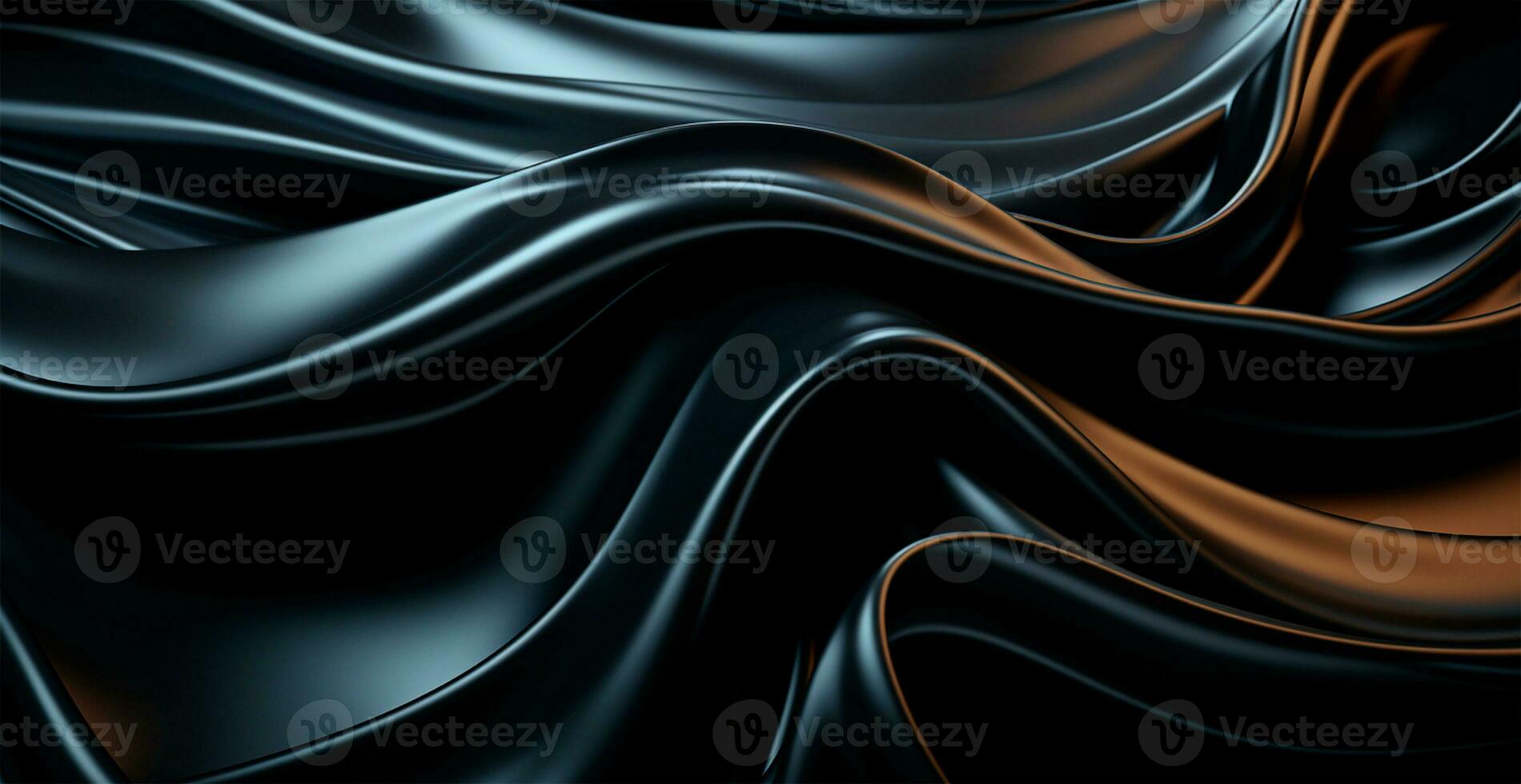 Abstract black white background, wavy lines lighting - AI generated image photo