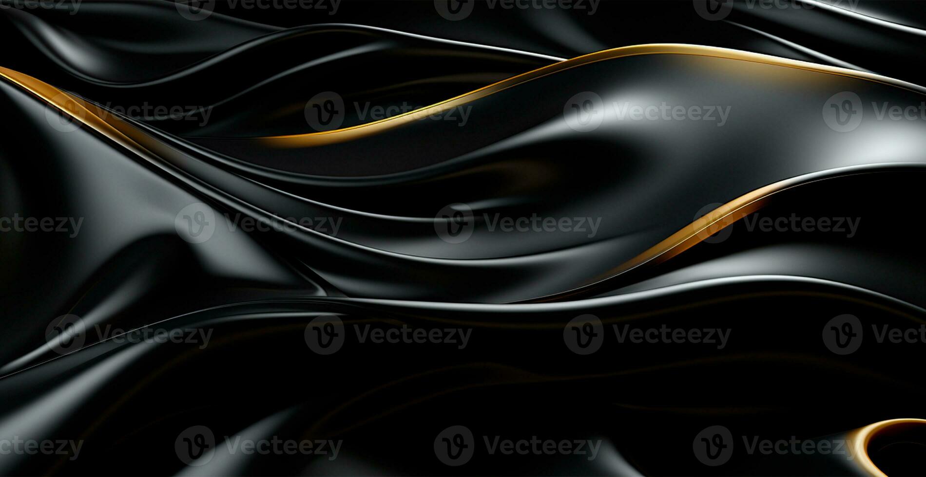 Abstract black white background, wavy lines lighting - AI generated image photo